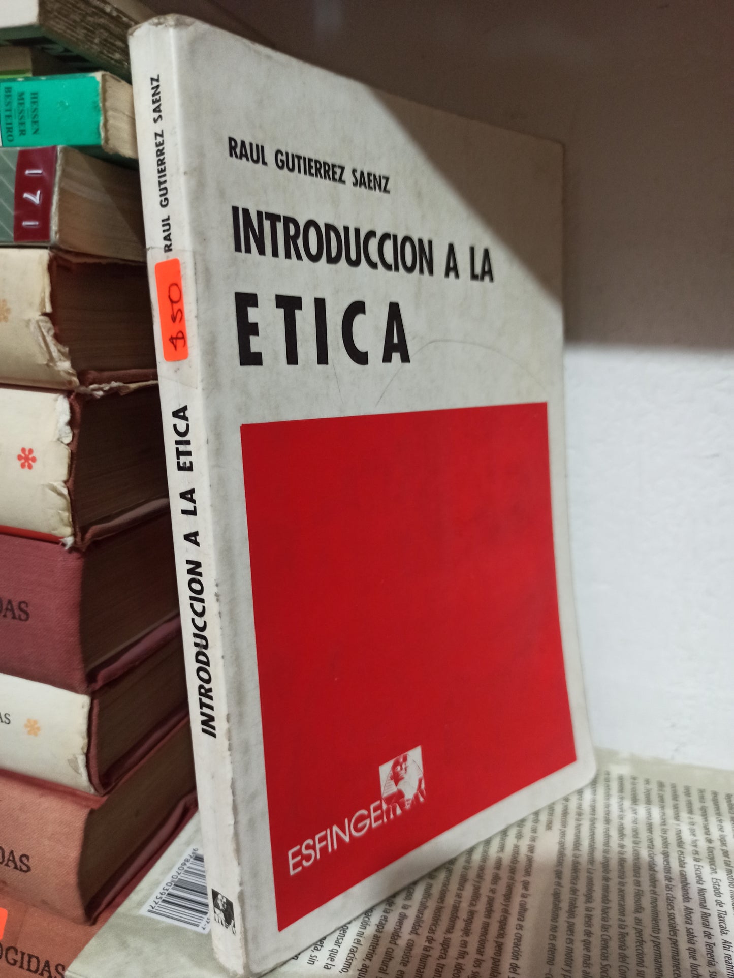 INTRODUCCION A LA ETICA POR RAUL GUTIERREZ SAENZ USADO SOCIOLOGIA JUÁREZ