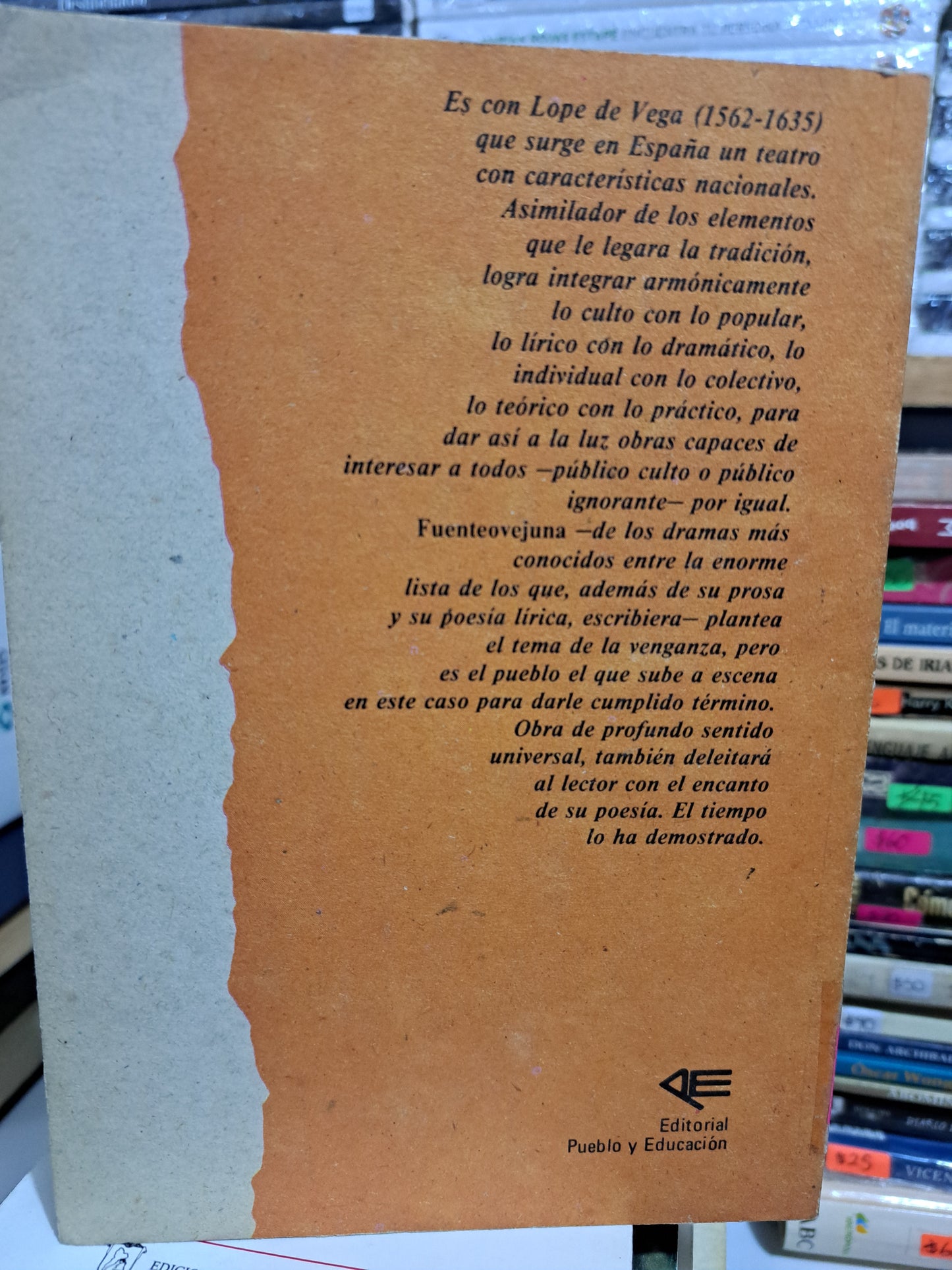 LOPE DE VEGA FUENTE OVEJUNA USADO NOVELA JUÁREZ