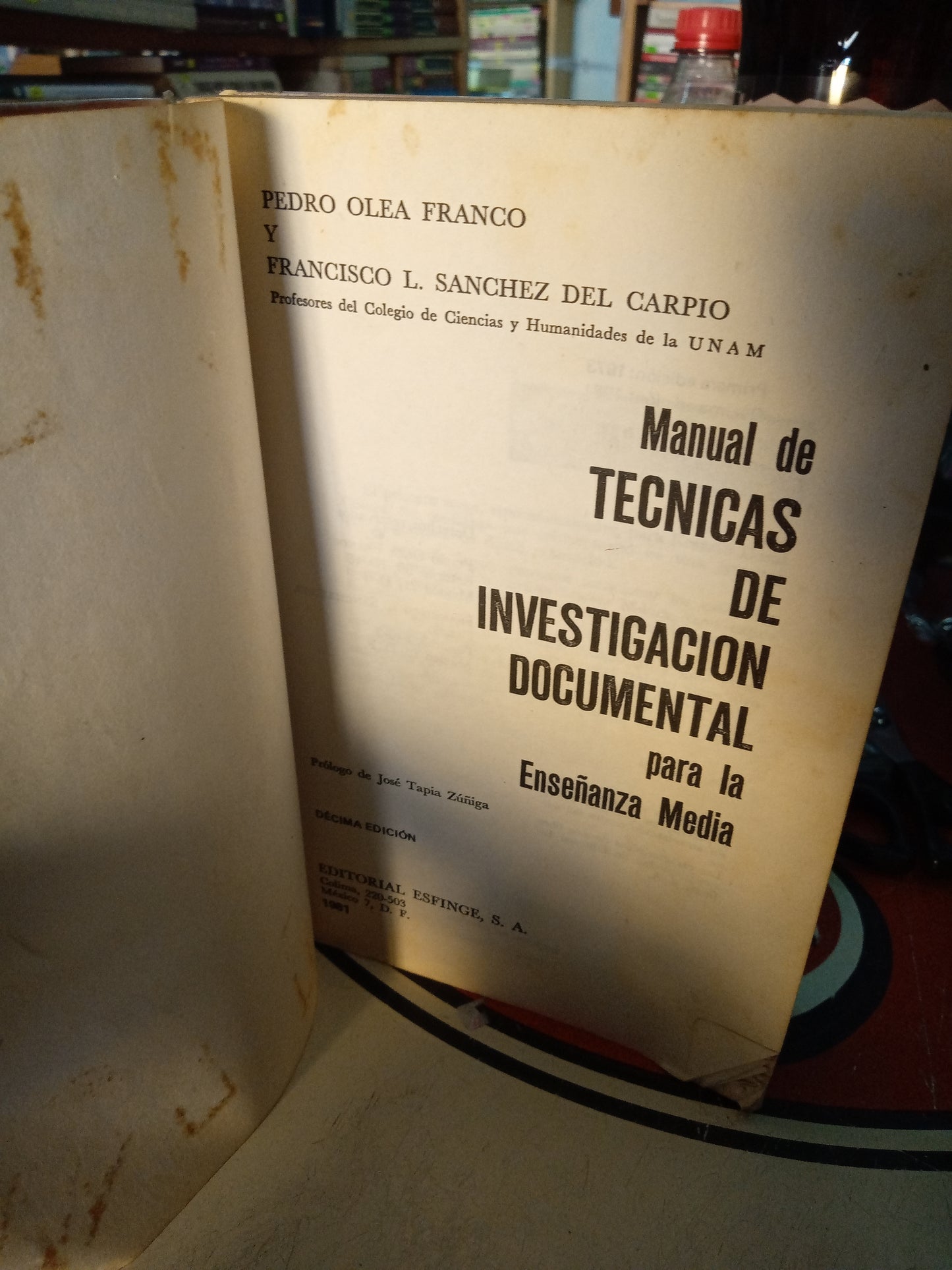 MANUAL DE TECNICAS DE INVESTIGACIÓN DOCUMENTAL PARA ENSEÑANZA MEDIA POR PEDRO OLEA FRANCO USADO EDUCACION LITERARIO 207