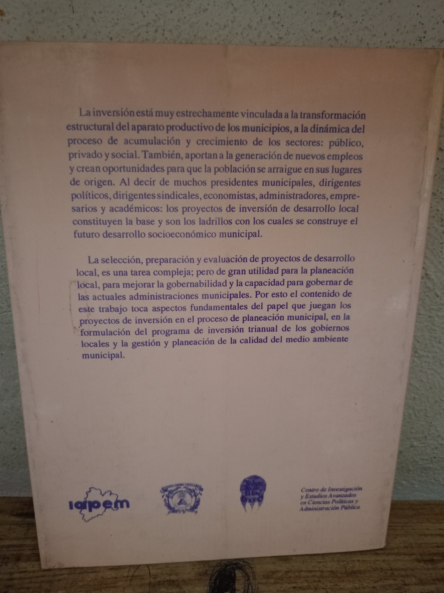 SELECCIÓN, PREPARACIÓN Y EVALUACIÓN DE PROYECTOS DE INVERSIÓN PARA EL DESARROLLO LOCAL POR JULIÁN SALAZAR MEDINA, LUIS INOSTROZA FERNÁNDEZ Y OSCAR INOSTROZA PUK USADO ADMINISTRACIÓN LITERARIO 305