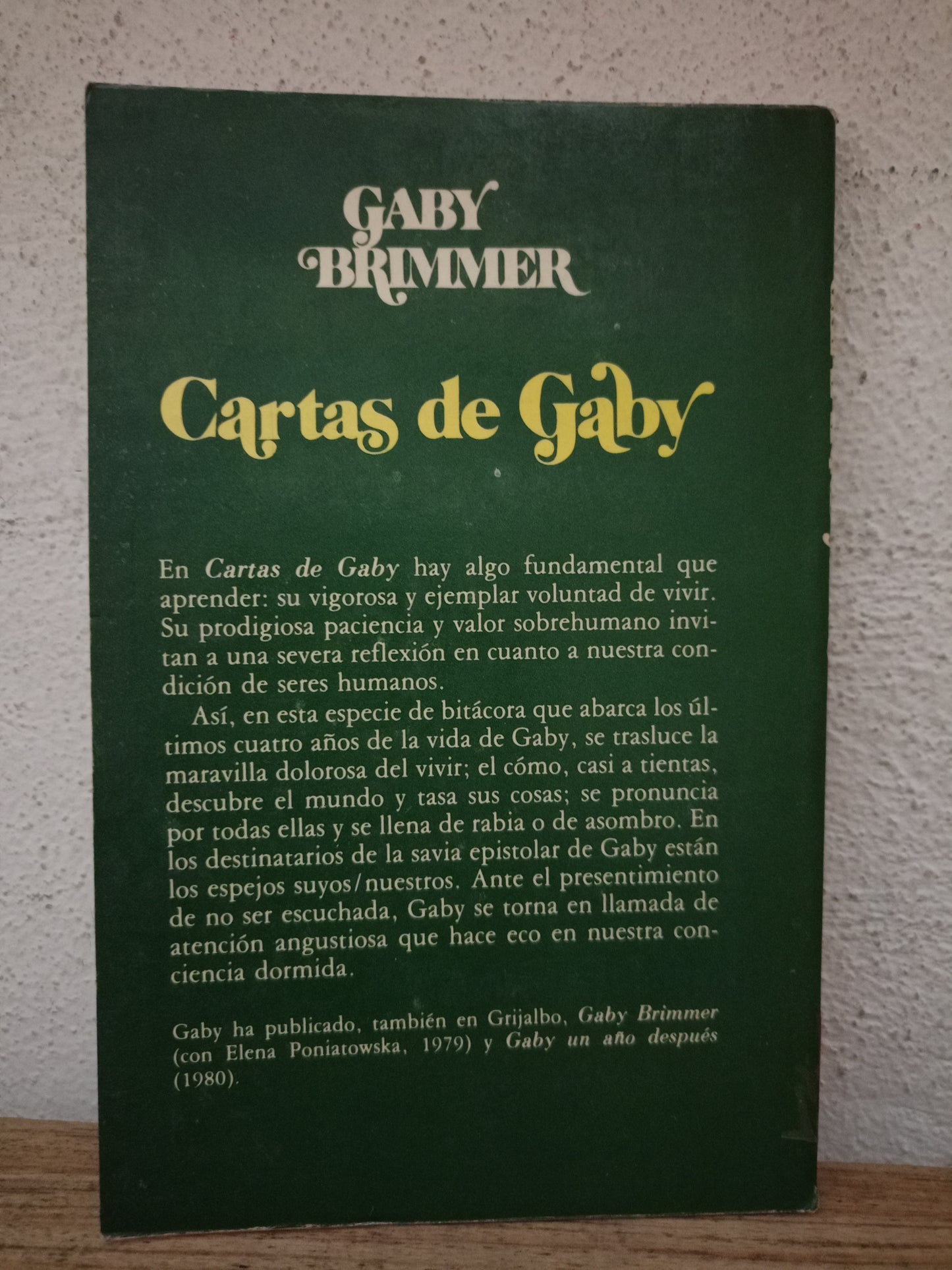 CARTAS DE GABY POR GABY BRIMMER USADO NOVELA LITERARIO 305