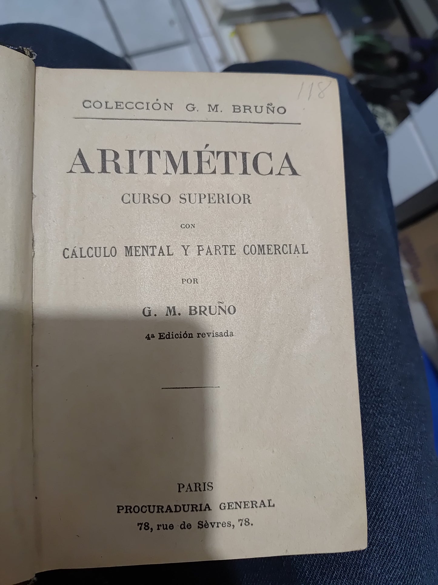 ARITMETICA CURSO SUPERIOR POR G. M. BRUÑO USADO MATEMATICAS JUAREZ 507