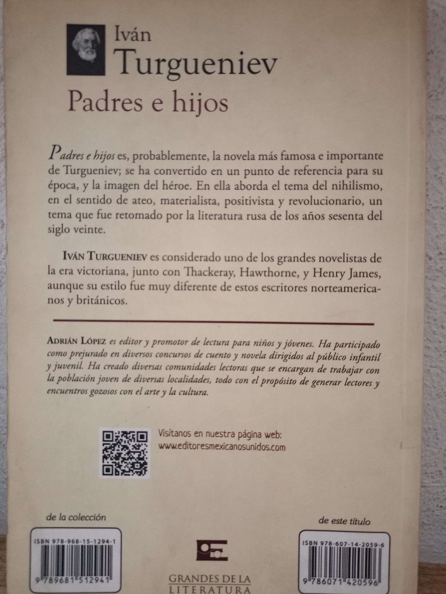 PADRES E HIJOS IVAN TURGUENIEV USADO NOVELA LITERARIO 305