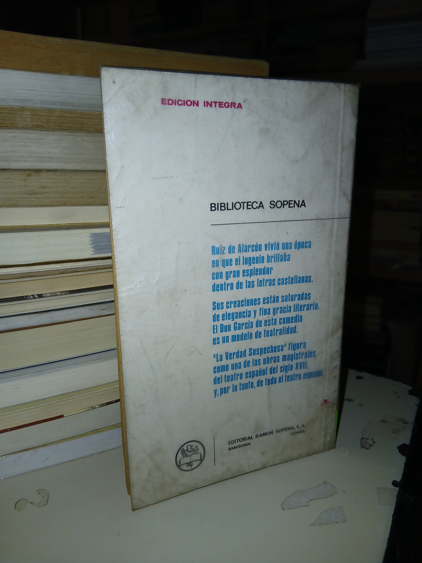 LA VERDAD SOSPECHOSA POR JUAN RUIZ DE ALARCÓN USADO TEATRO LITERARIO 207