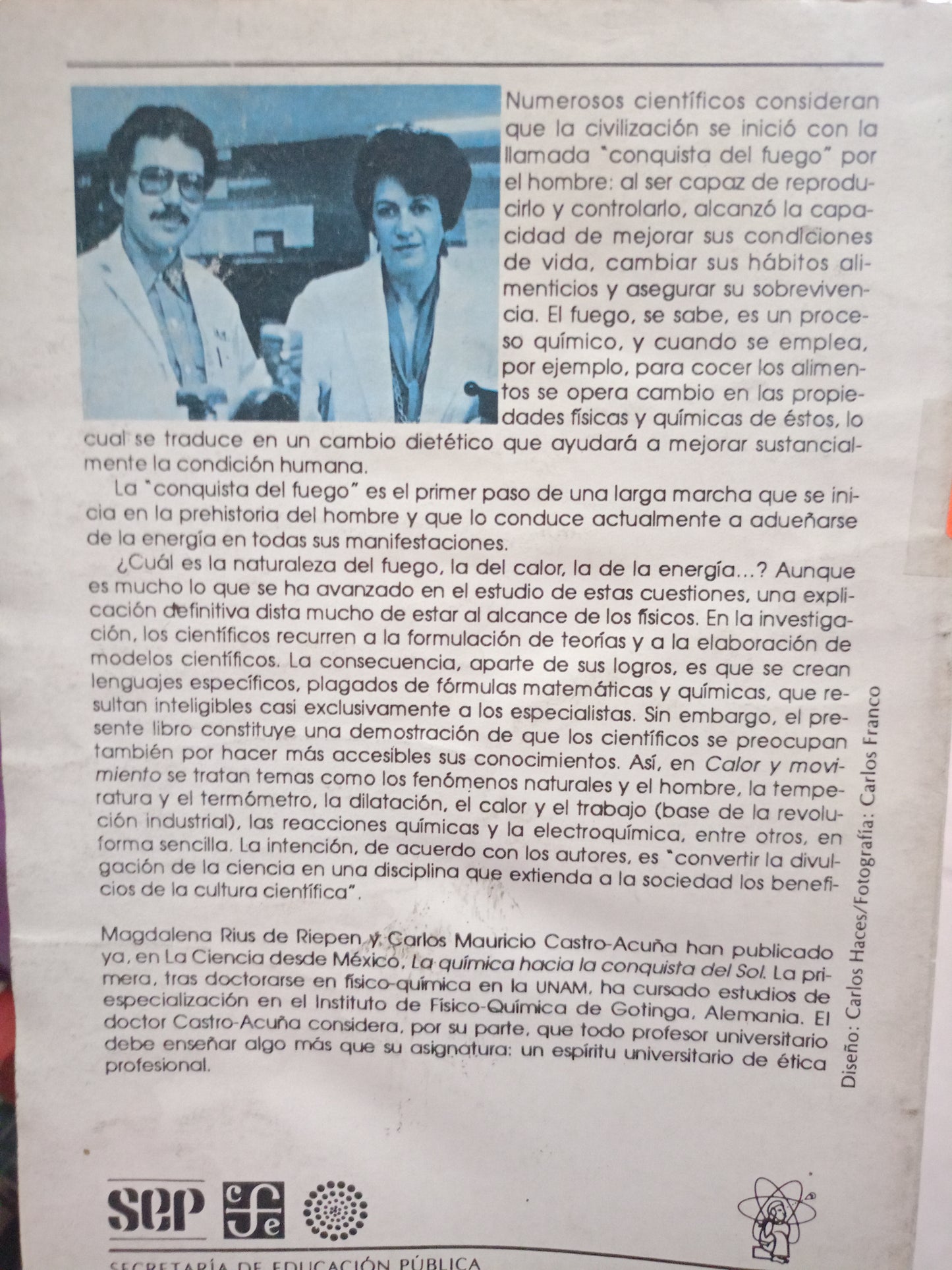CALOR Y MOVIMIENTO POR MAGDALENA RUIS DE RIEPEN USADO CIENCIA LITERARIO 305