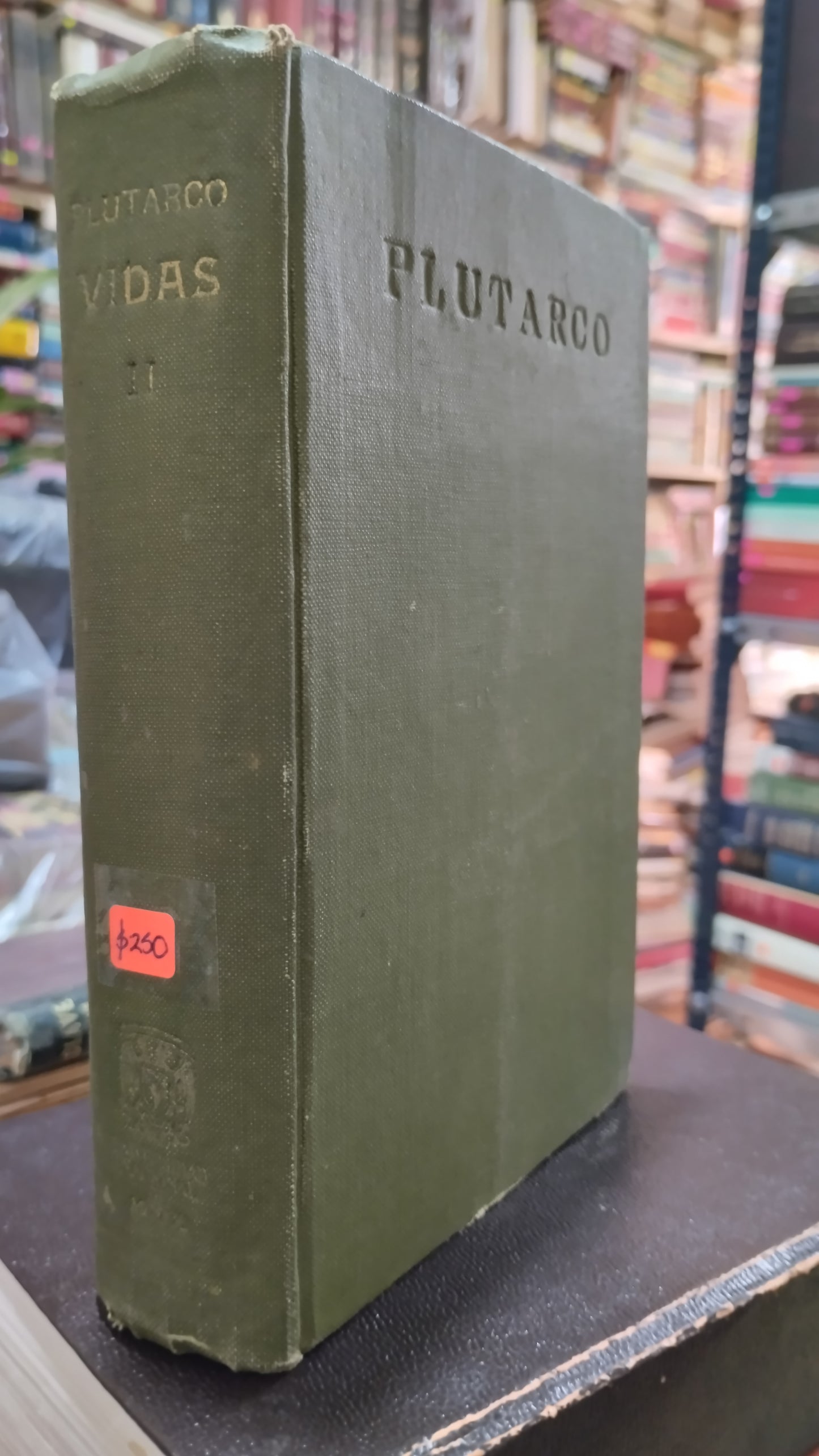 VIDAS PARALELAS POR PLUTARCO TOMO II LIBRO USADO ANTIGUO ALDAMA