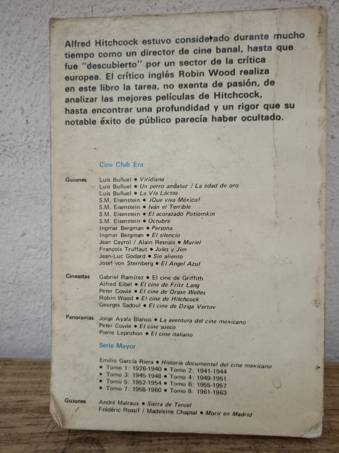 EL CINE DE HITCHCOCK ROBIN WOOD USADO NOVELA LITERARIO 305