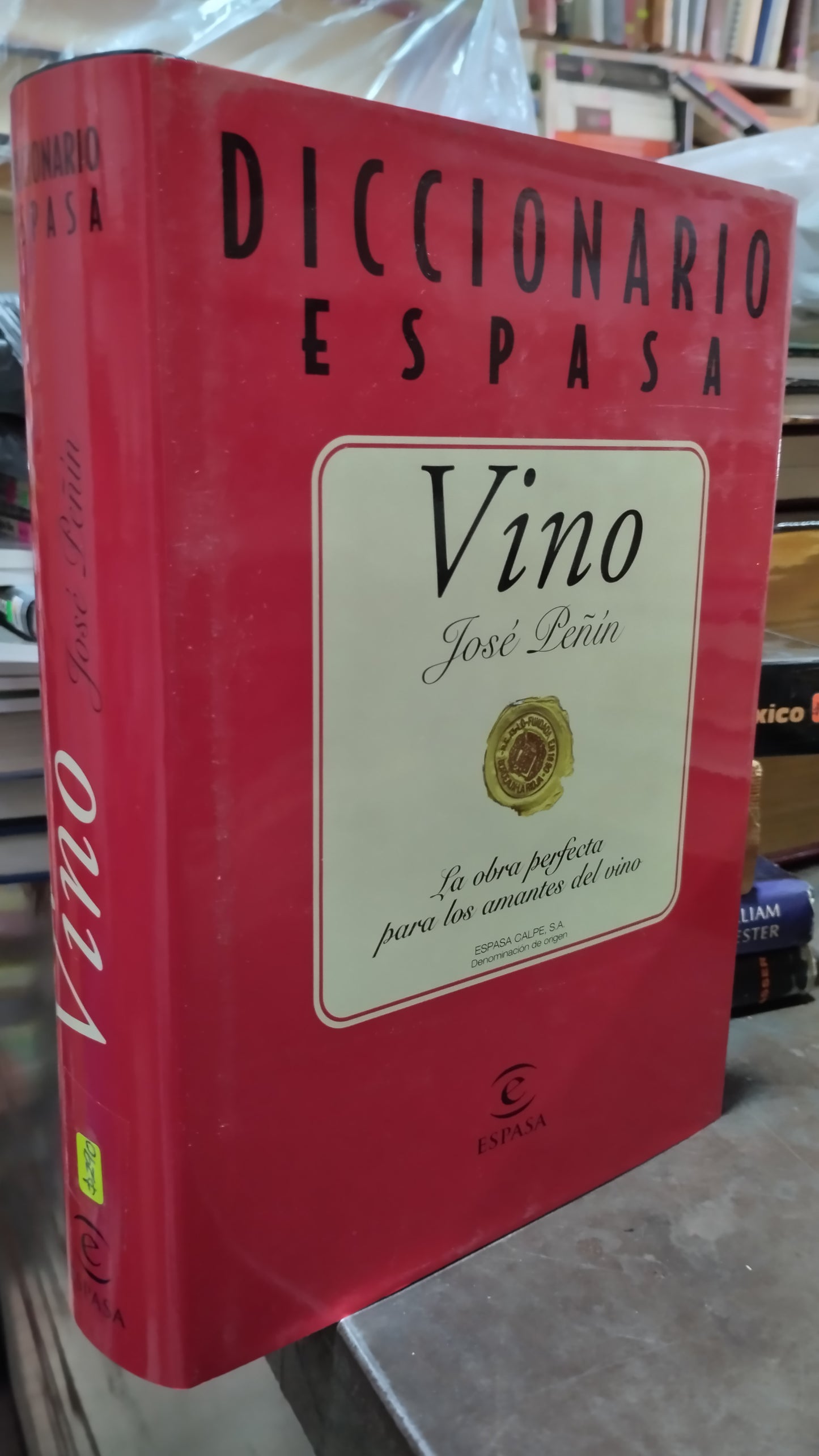 VINO DICCIONARIO ESPASA POR JOSE PEÑIN LIBRO USADO ANTIGUO ALDAMA