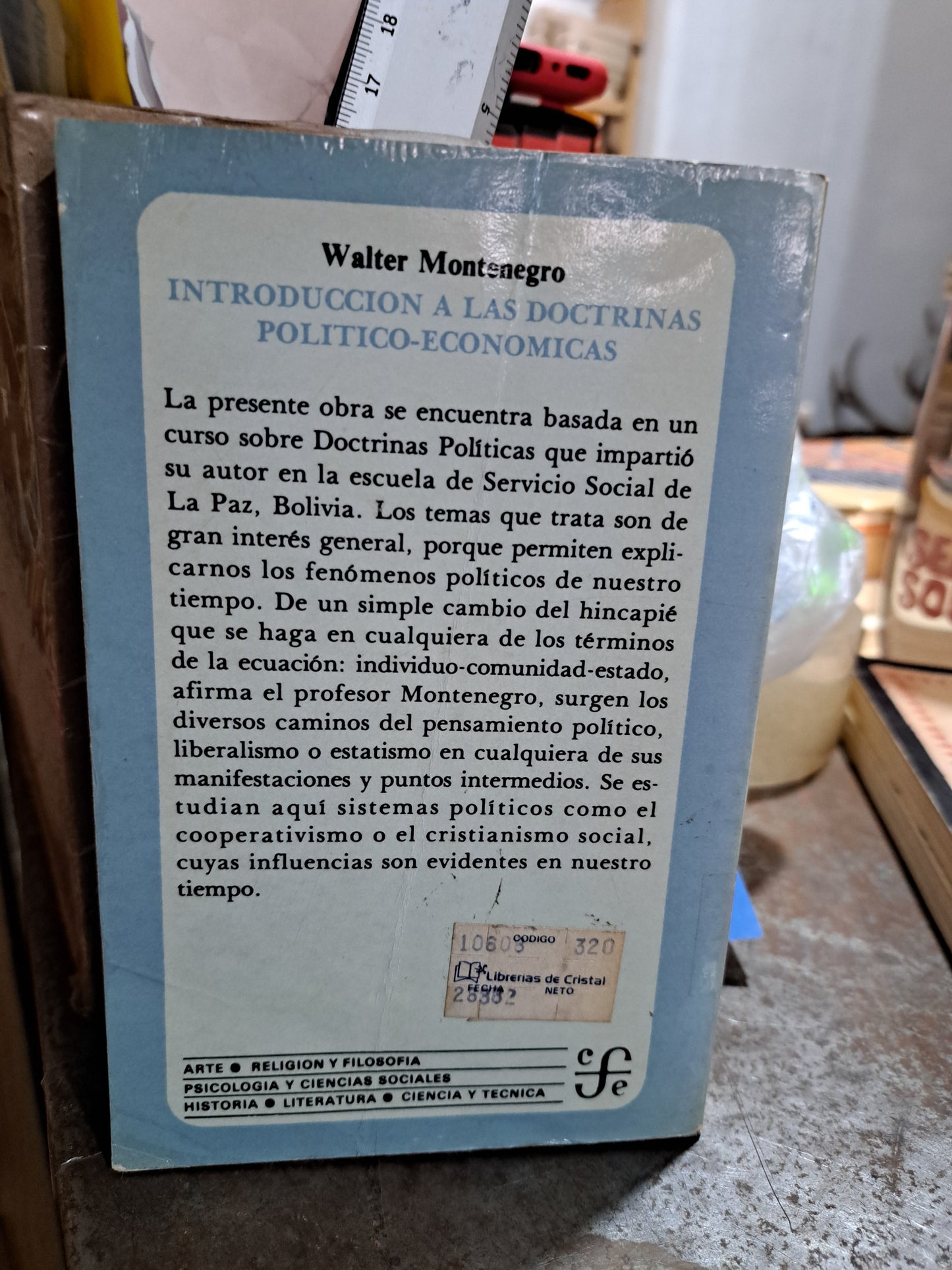 INTRODUCCION A LAS DOCTRINAS POLITICO ECONOMICAS BREVIARIOS WALTER MONTENEGRO USADO POLÍTICA ALDAMA