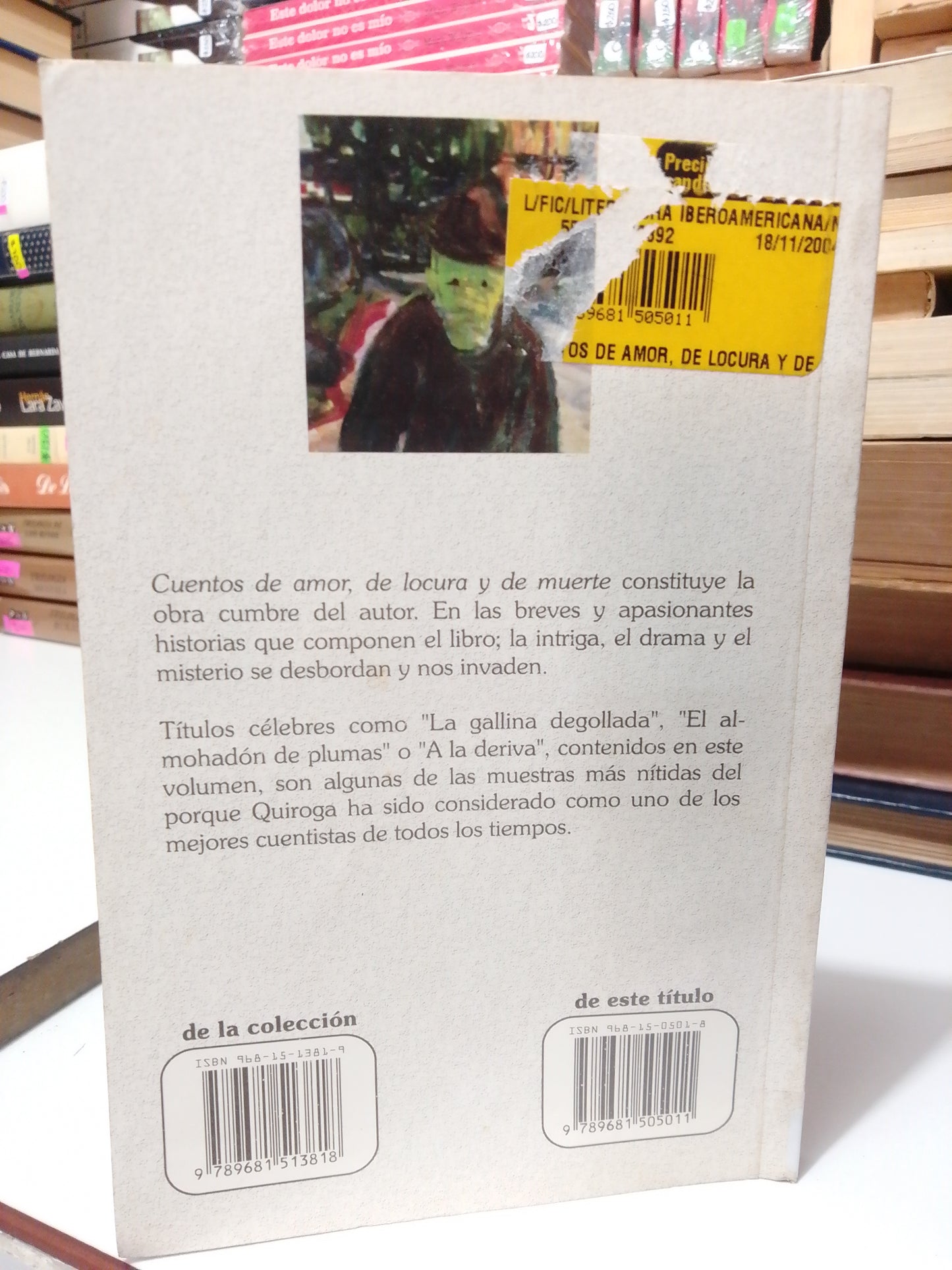 CUENTOS DE AMOR DE LOCURA Y DE MUERTE POR HORACIO QUIROGA USADO NOVELA JUAREZ