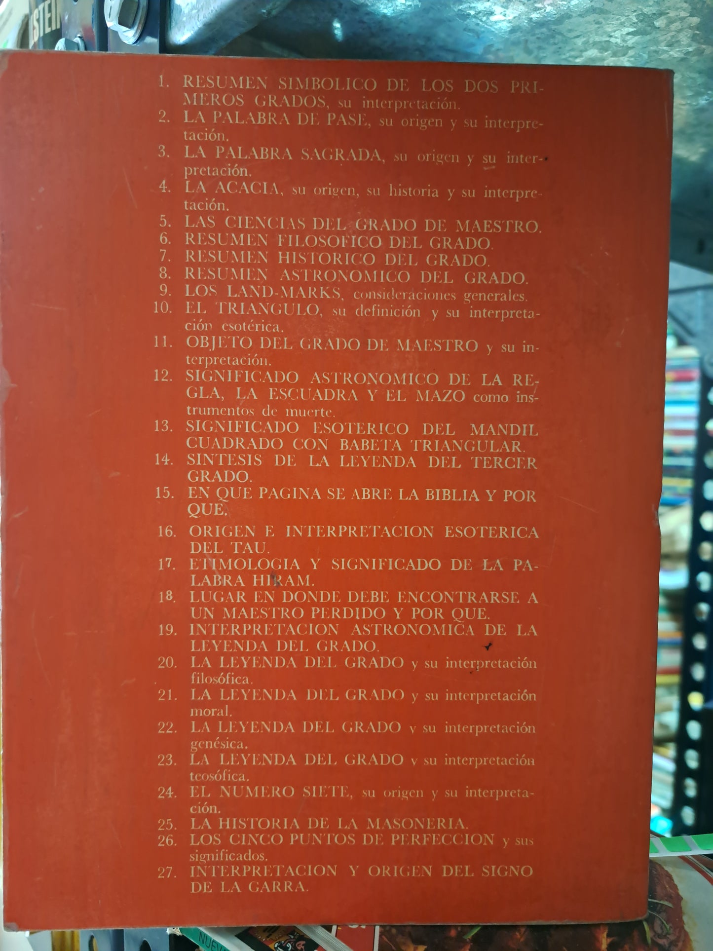 LOS 27 TEMAS DEL MAESTRO MASÓN ADOLFO TERRONES BENÍTEZ, ALFONSO LEÓN GARCÍA USADO MASONERÍA ALDAMA