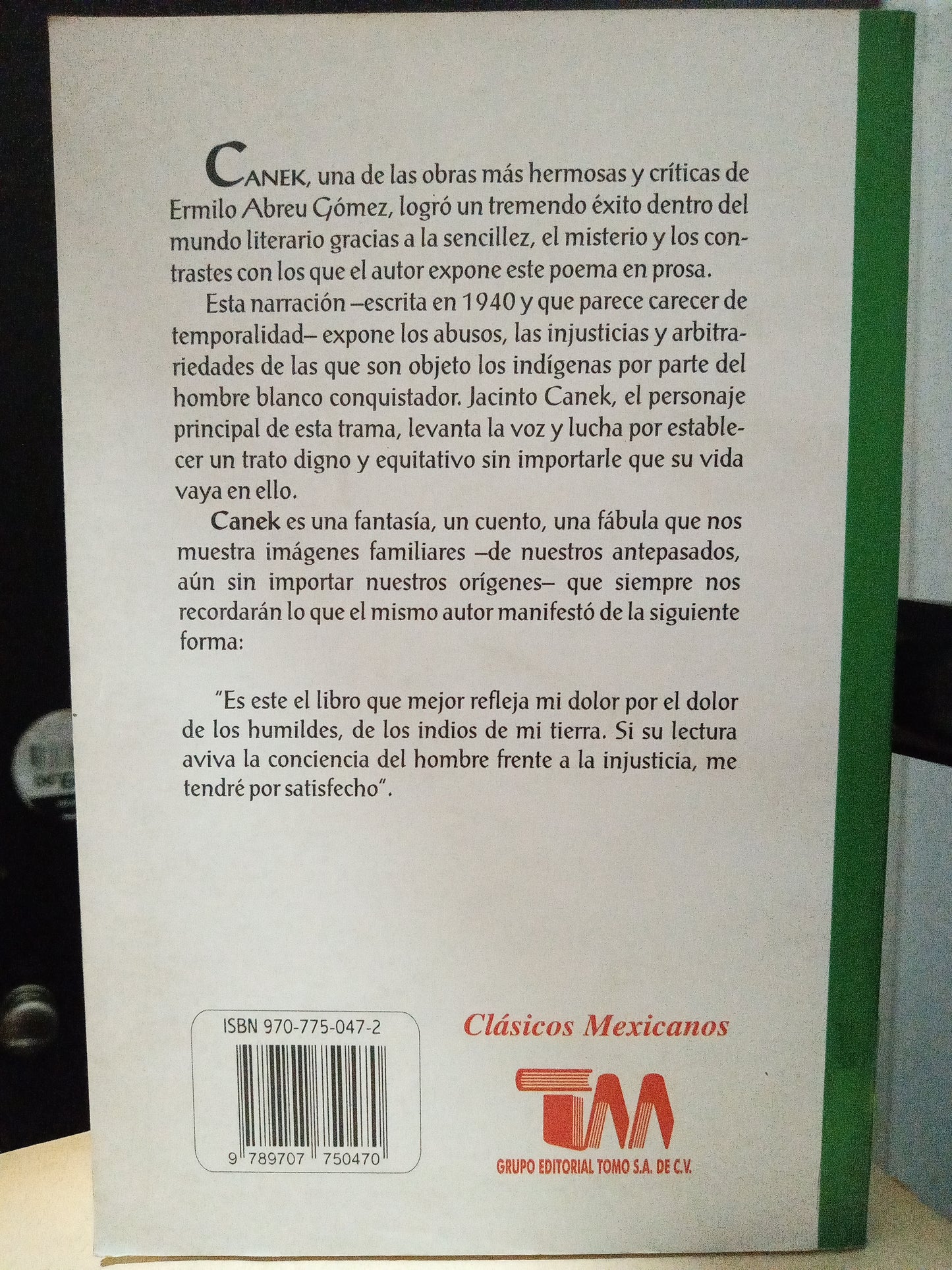 CANEK ERMILO ABREU GOMEZ USADO NOVELA LITERARIO 305