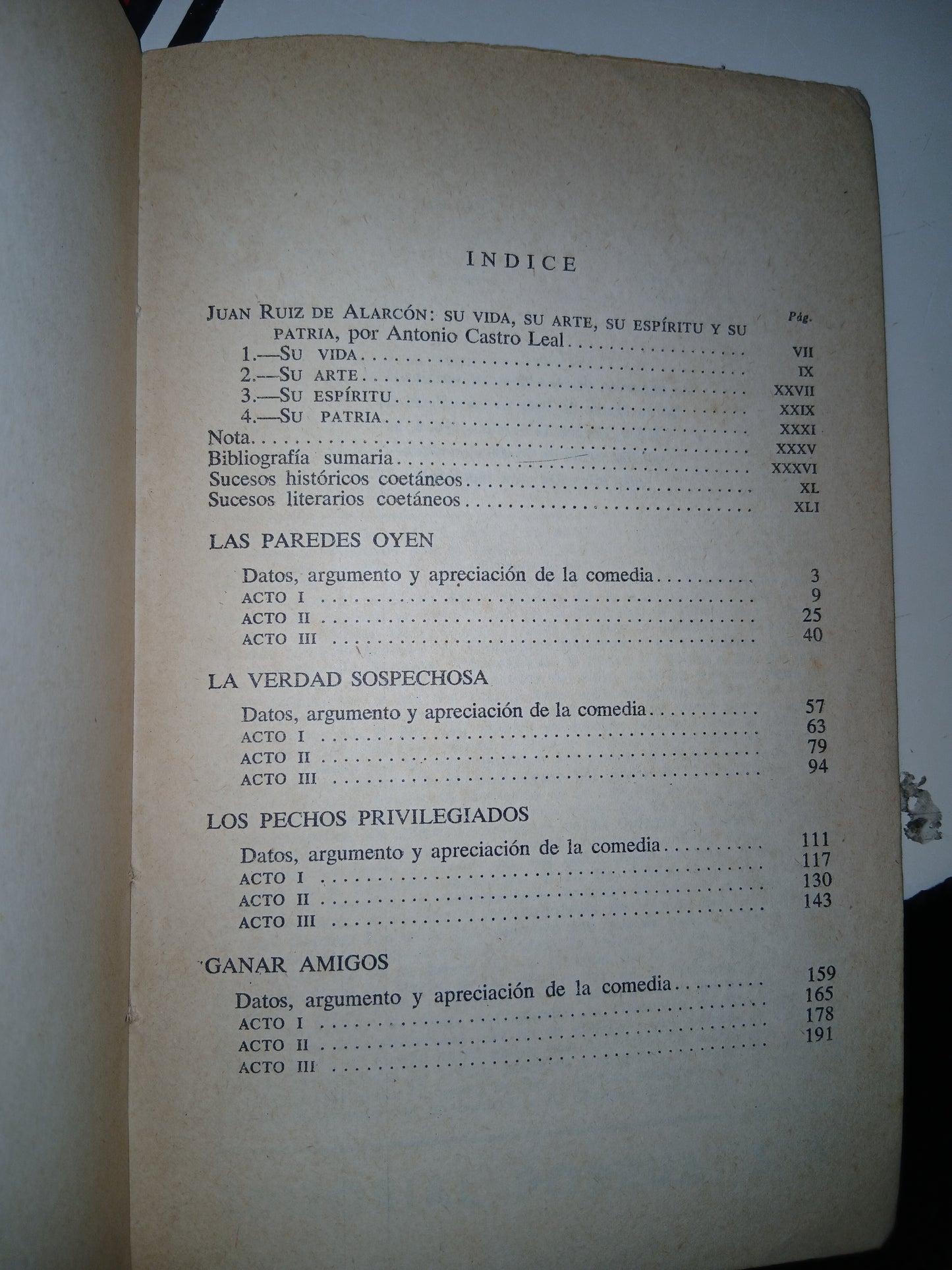CUATRO COMEDIAS POR JUAN RUIZ DE ALARCÓN USADO NOVELA LITERARIO 207