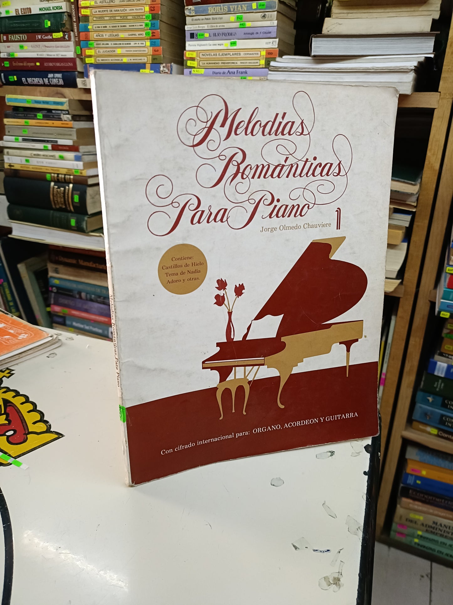 MELODÍAS ROMÁNTICAS PARA PIANO POR JORGE OLMEDO CHAUVIERE USADO ARTE LITERARIO 207