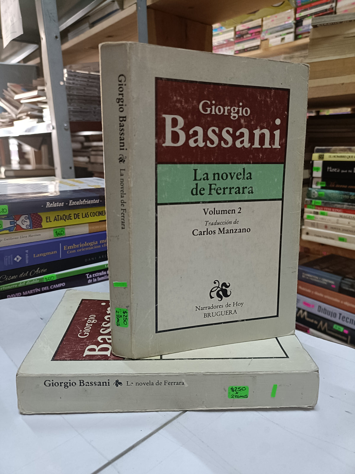 LA NOVELA DE FERRARA VOL 1 Y 2 POR GIORGIO BASSANI USADO NOVELA LITERARIO 207 $250 X DOS TOMOS