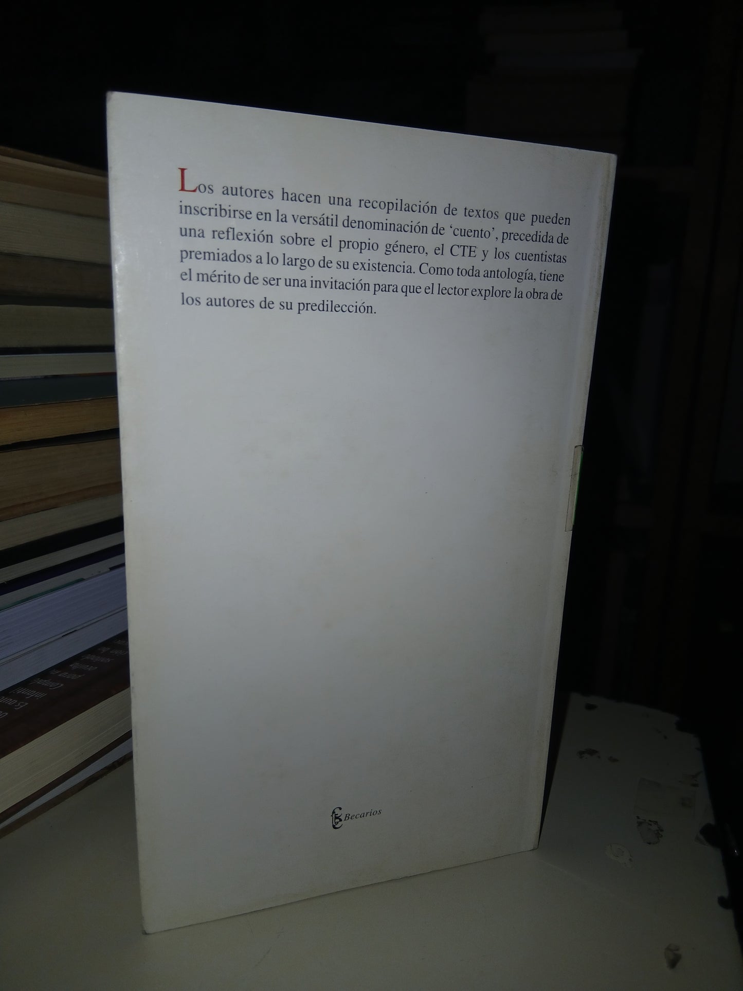 ANTOLOGÍA DE CUENTO DEL CENTRO TOLUQUEÑO DE ESCRITORES 1983-2000 POR EDITH GARCÍAMORENO CHÁVEZ Y REYNALDO FERNÁNDEZ GONZÁLEZ USADO ANTOLOGÍA LITERARIO #207