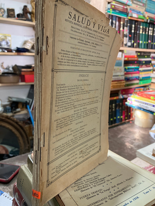 SALUD Y VIDA POR AUTORES VARIOS 1915 USADO ANTIGUOS ALDAMA