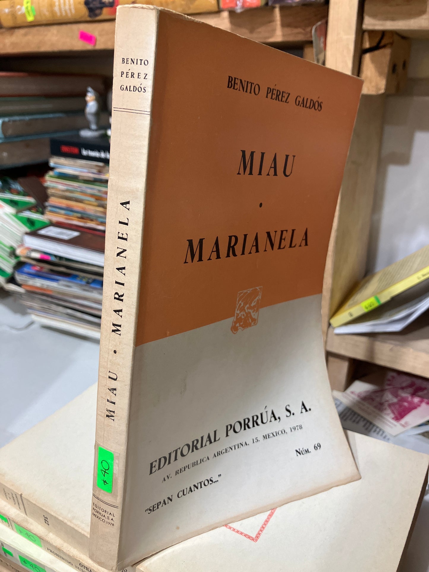 MIAU MARIANELA POR BENITO PÉREZ GALDOS USADO NOVELAS JUAREZ