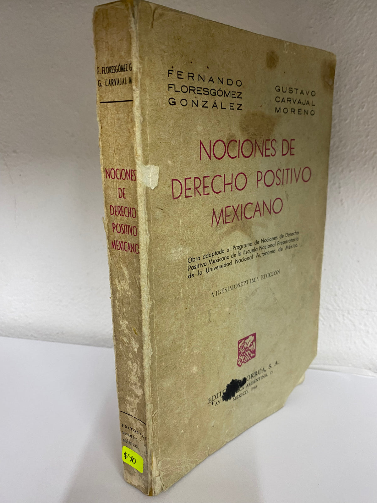 NOCIONES DE DERECHO POSITIVO MEXICANO FERNANDO FLORES GOMEZ GONZALEZ USADO DERECHO JUAREZ 515
