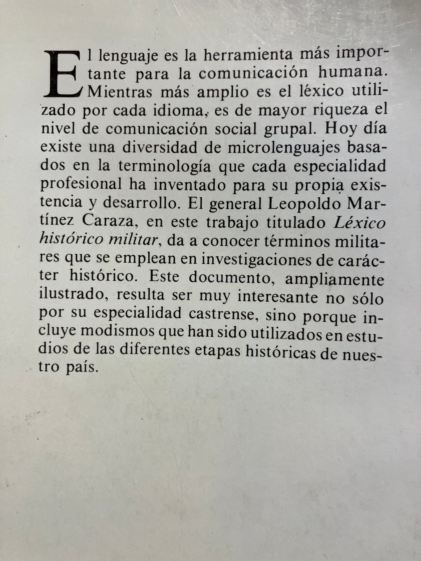 LEXICO HISTORICO MILITAR POR LEOPOLDO MARTINEZ CARAZA USADO HISTORIA ALDAMA