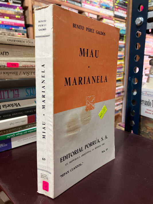 MIAU MARIANELA POR BENITO PÉREZ GALDOS USADO NOVELA LITERARIO 305