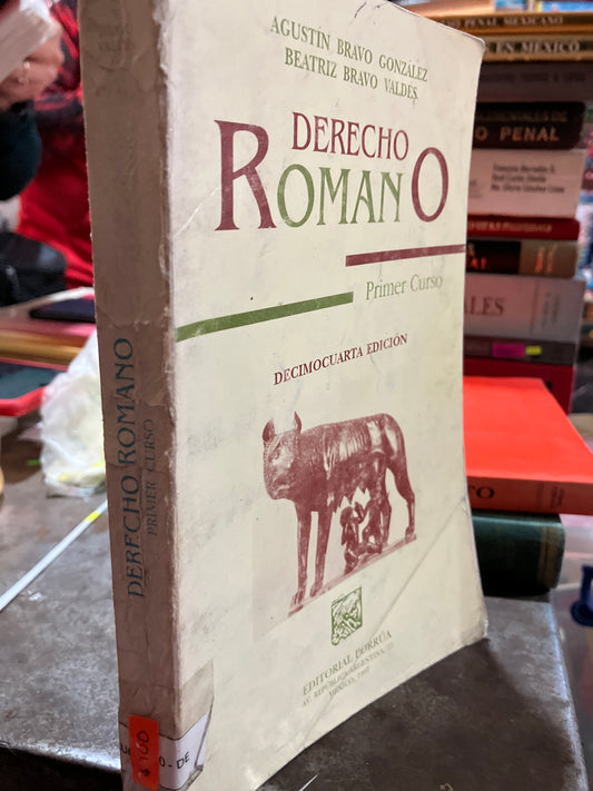 DERECHO ROMANO PRIMER CURSO DECIMOCUARTA EDICIÓN POR AGUSTÍN BRAVO GONZÁLEZ USADO DERECHO ALDAMA