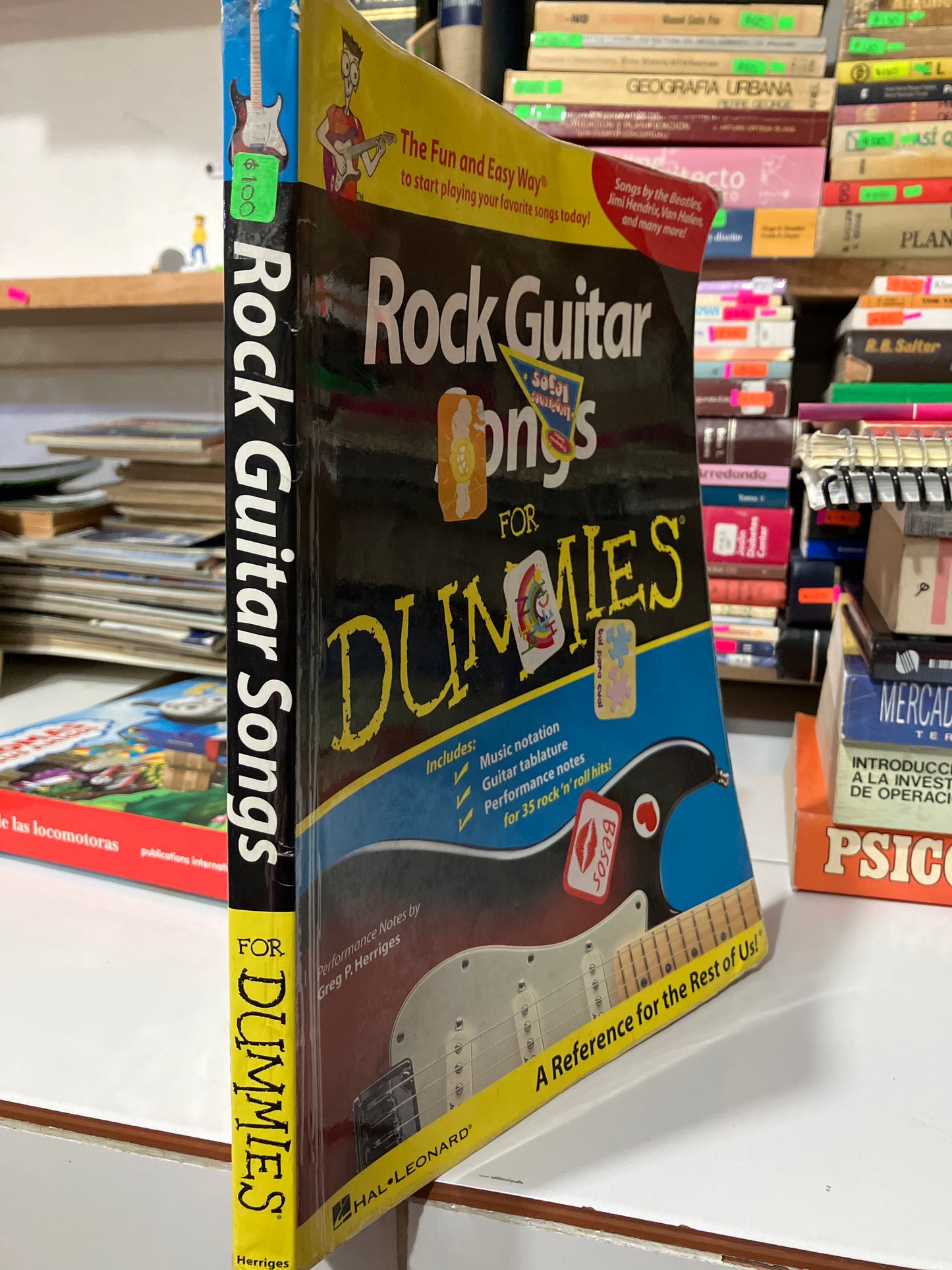ROCK GUITAR SONGS FOR DUMMIES BY GREG P HERRIGES USADO MÚSICA JUAREZ