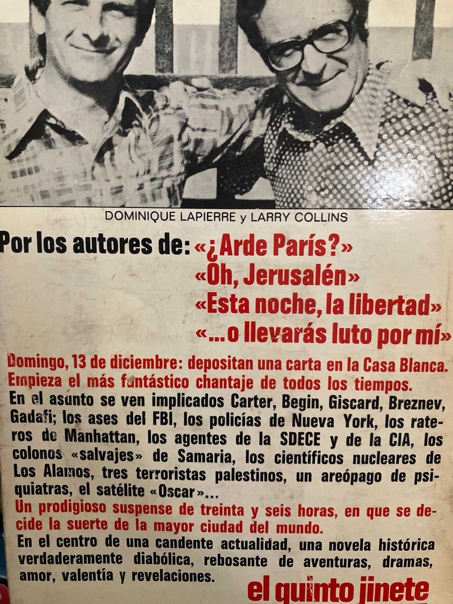 EL QUINTO JINETE POR LARRY COLLINS USADO NOVELA ALDAMA