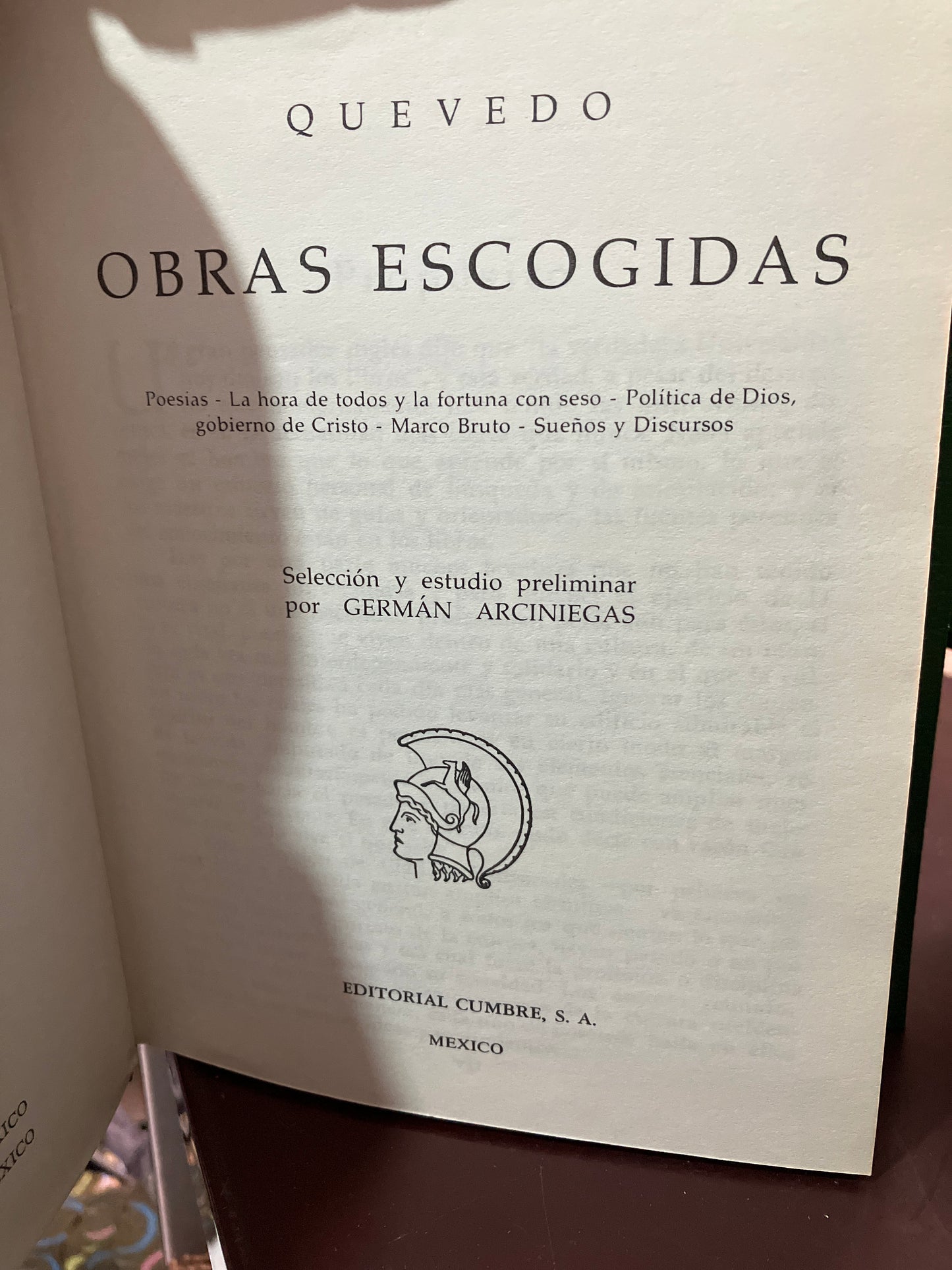 OBRAS ESCOGIDAS POR QUEVEDO USADO NOVELA LITERARIO 305