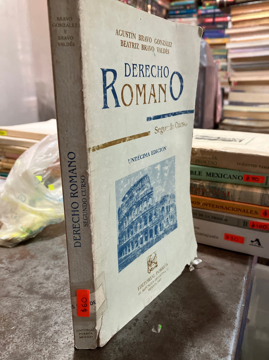 DERECHO ROMANO SEGUNDO CURSO UNDÉCIMA EDICIÓN POR AGUSTÍN BRAVO GONZÁLEZ USADO DERECHO ALDAMA