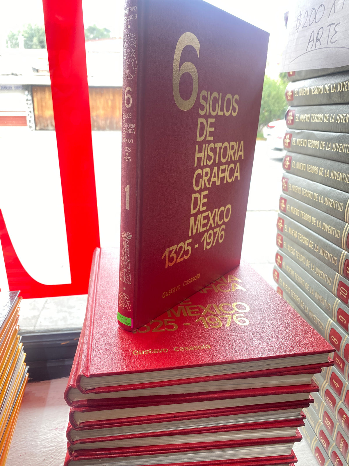 6 SIGLOS DE HISTORIA GRAFICA DE MEXICO 1325-1976 GUSTAVO CASASOLA 13 PIEZAS USADO ARTE JUAREZ 515