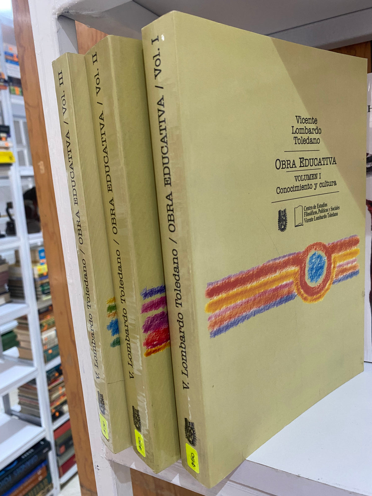 OBRA EDUCATIVA VOLUMEN I III III  POR VICENTE LOMBARDO TOLEDANO  USADO EDUCACION JUAREZ 515