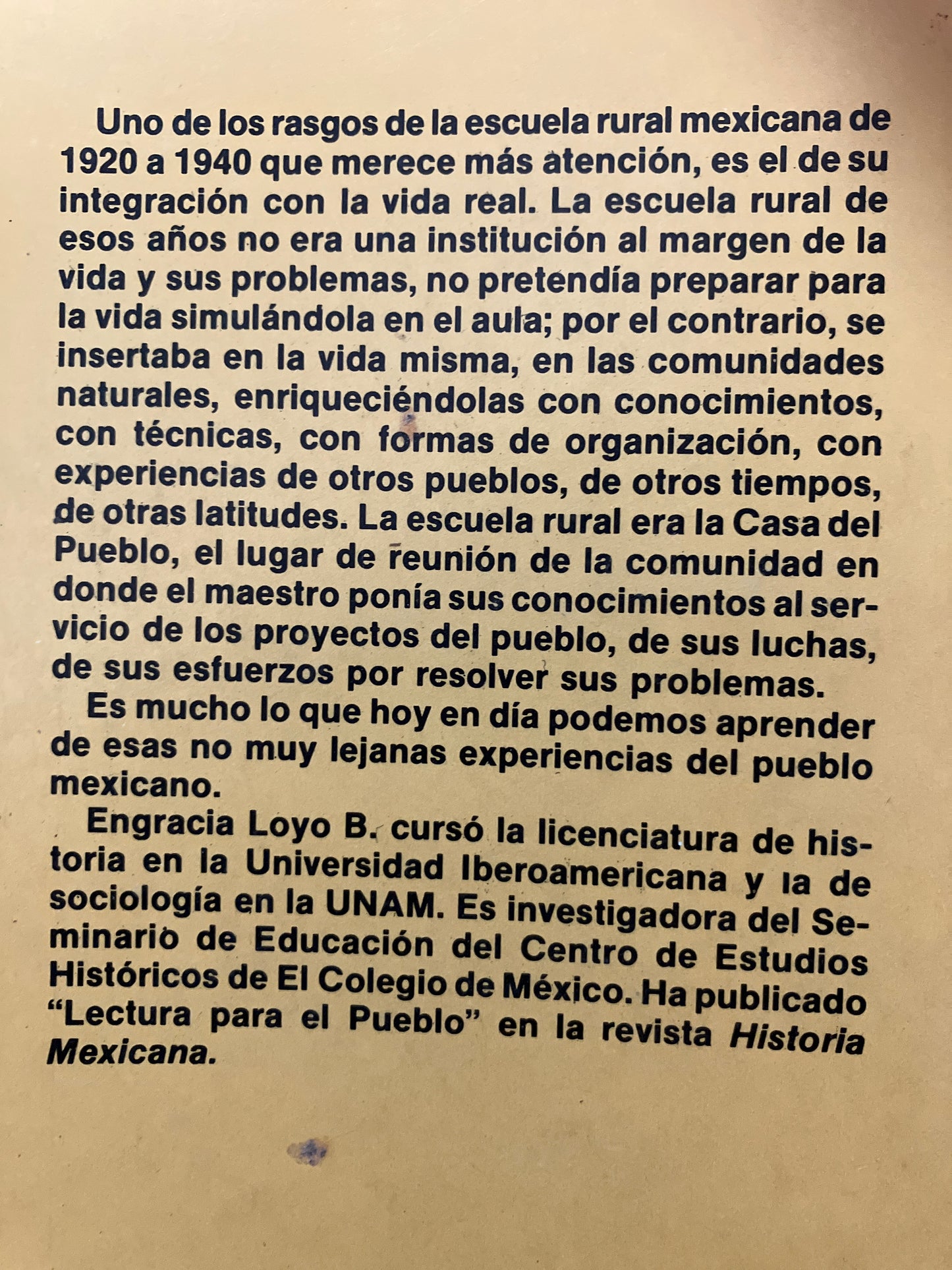 LA CASA DEL PUEBLO Y EL MAESTRO RURAL MEXICANO POR ENGRACIA LOYO USADO EDUCACION ALDAMA