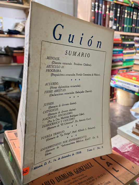 GUION POR AUTORES VARIOS TOMO I NO. 9 1938 USADO ANTIGUOS ALDAMA