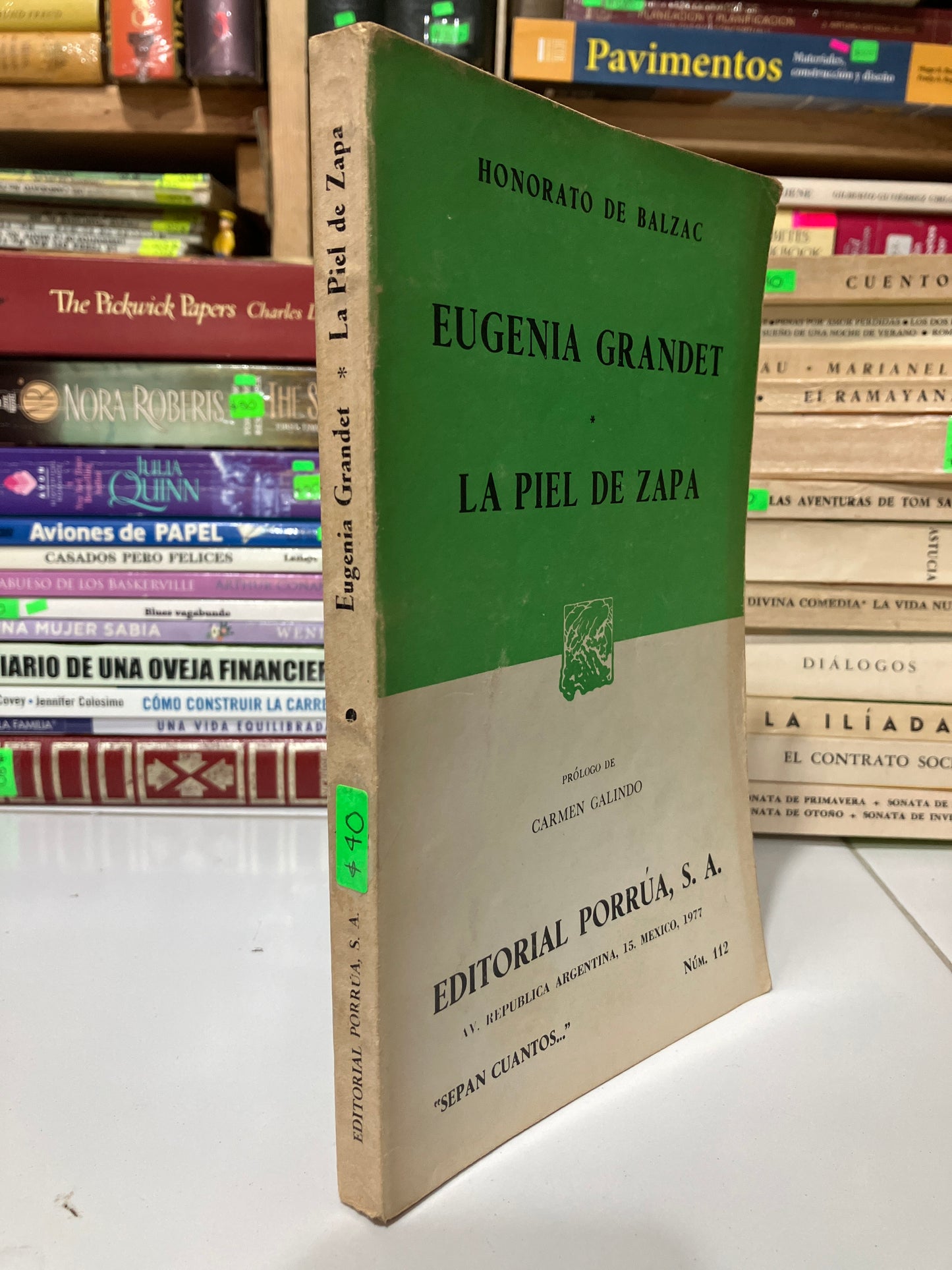 EUGENIA GRANDET LA PIEL DE ZAPA POR HONORATO DE BALZAC USADO NOVELA JUAREZ