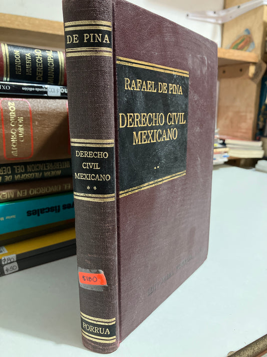 DERECHO CIVIL MEXICANO II POR RAFAEL DE PINA USADO DERECHO JUAREZ