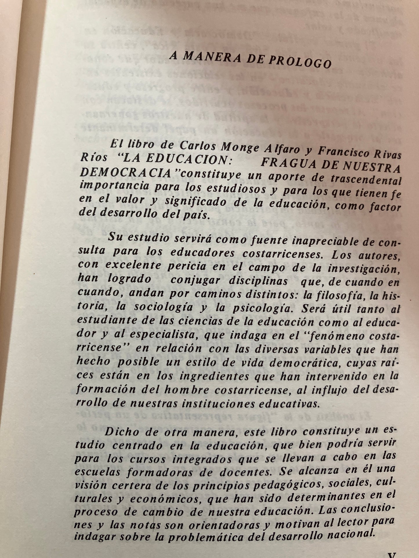 LA EDUCACION FRAGUA DE UNA DEMOCRACIA POR CARLOS MONGE USADO EDUCACION ALDAMA