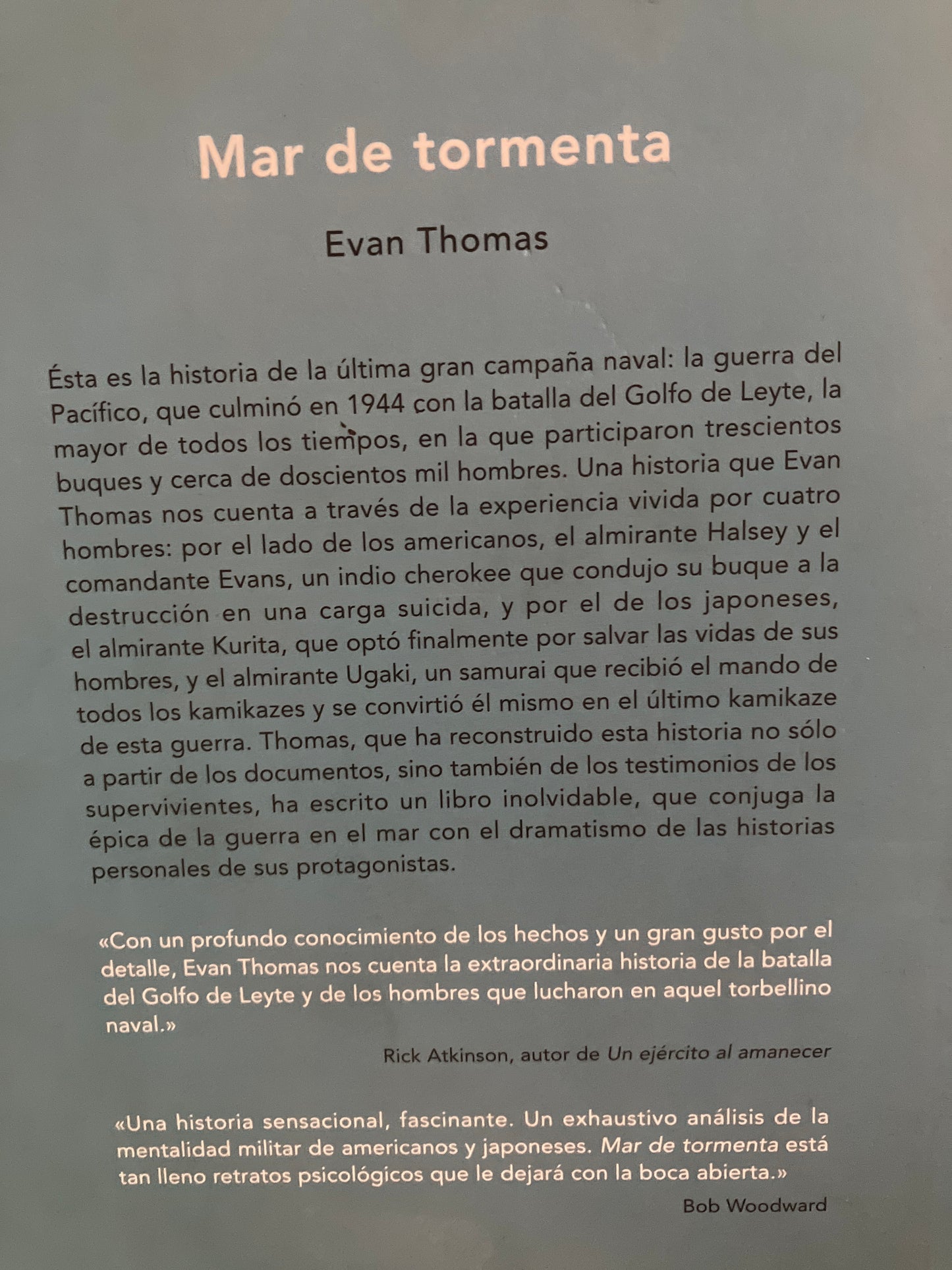 MAR DE TORMENTA POR EVAN THOMAS USADO HISTORIA ALDMA EDITORIAL CRITICA TAPA DURA LIBRO EN BUEN ESTADO