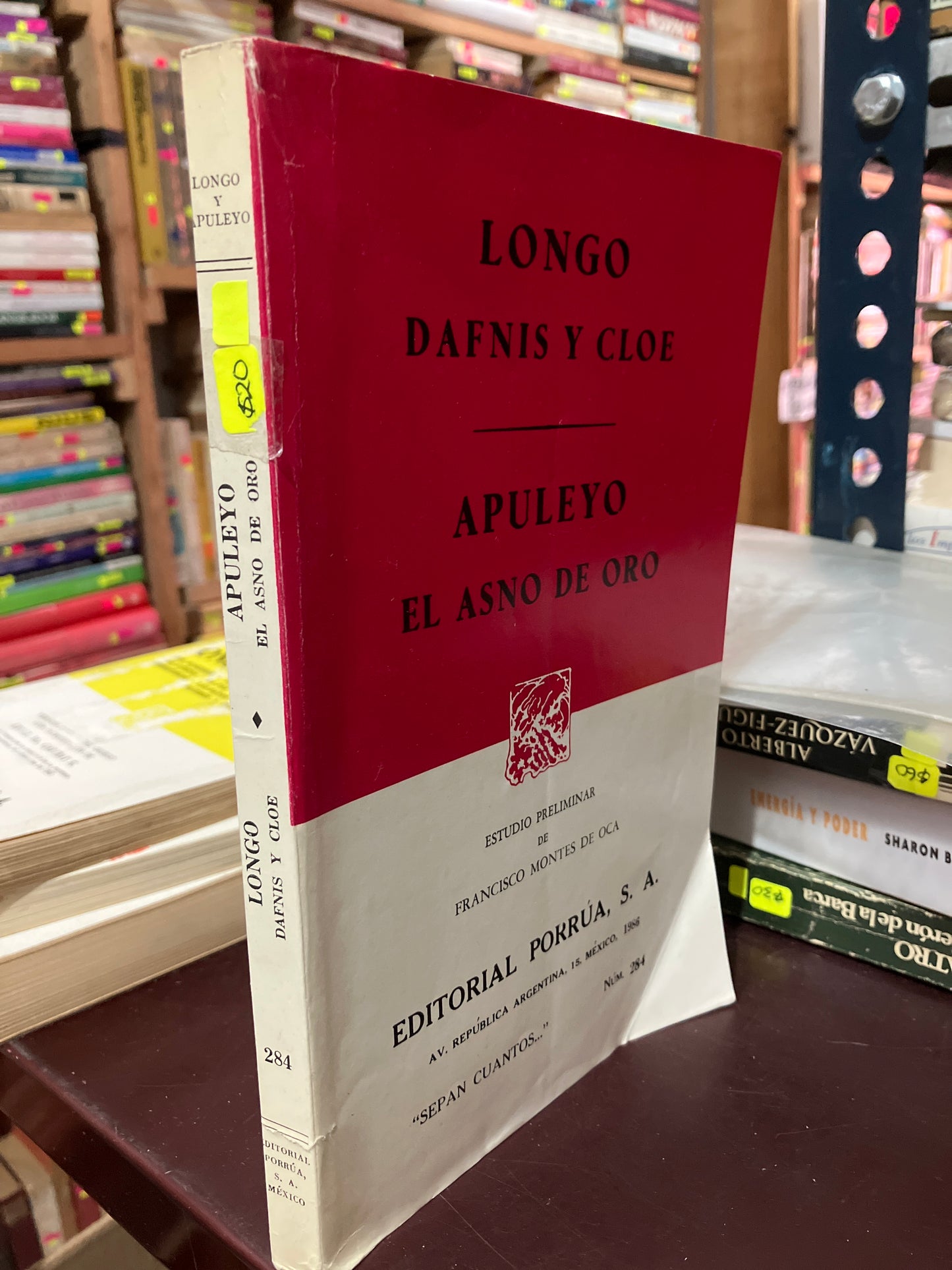 EL ASNO DE ORO DAFNIS Y CLOE POR LONGO Y APULEYO USADO NOVELA LITERARIO 305