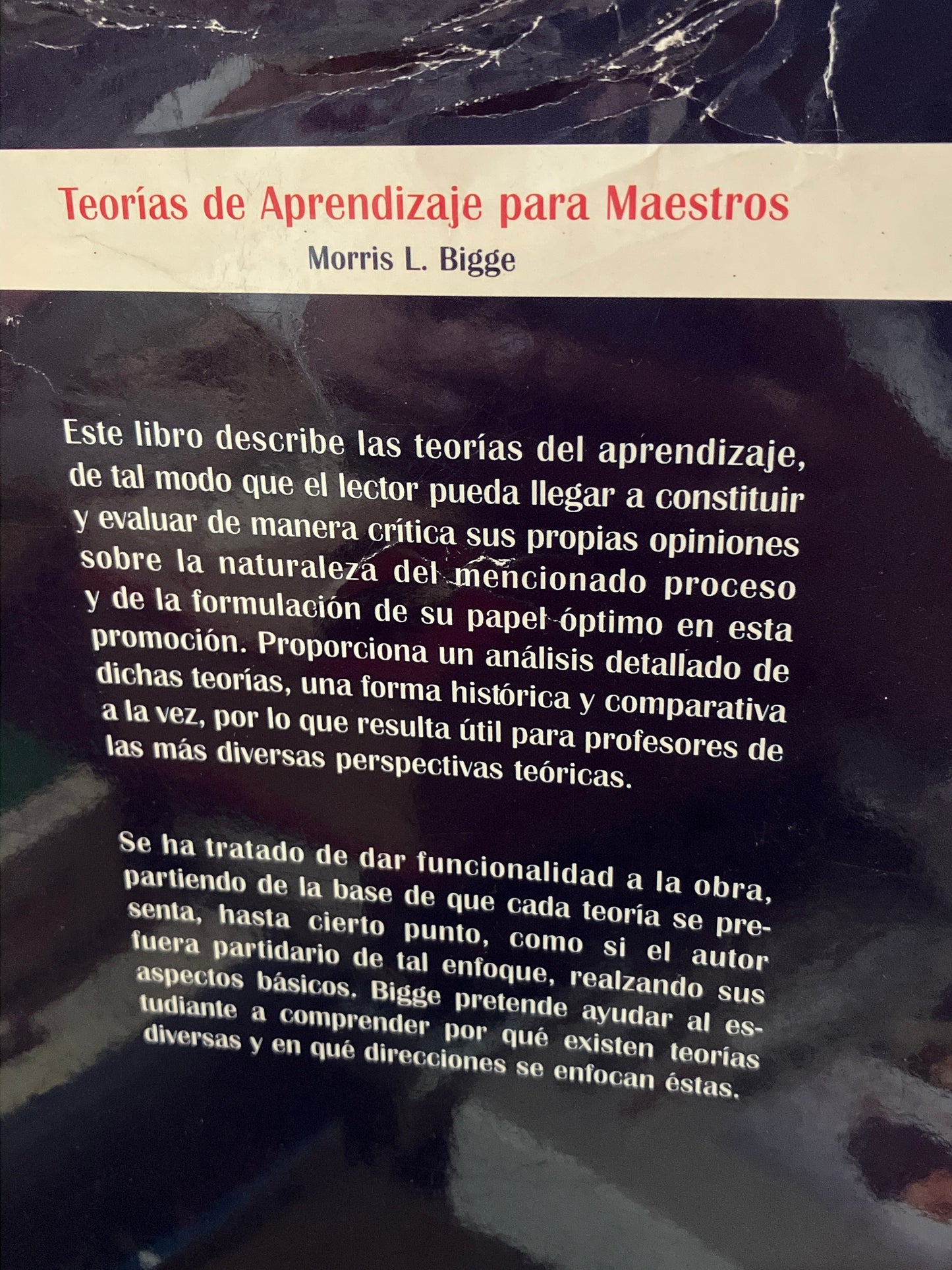 TEORIAS DE APRENDIZAJE PARA MAESTROS POR MORRIS L BIGGE USADO EDUCACION ALDAMA