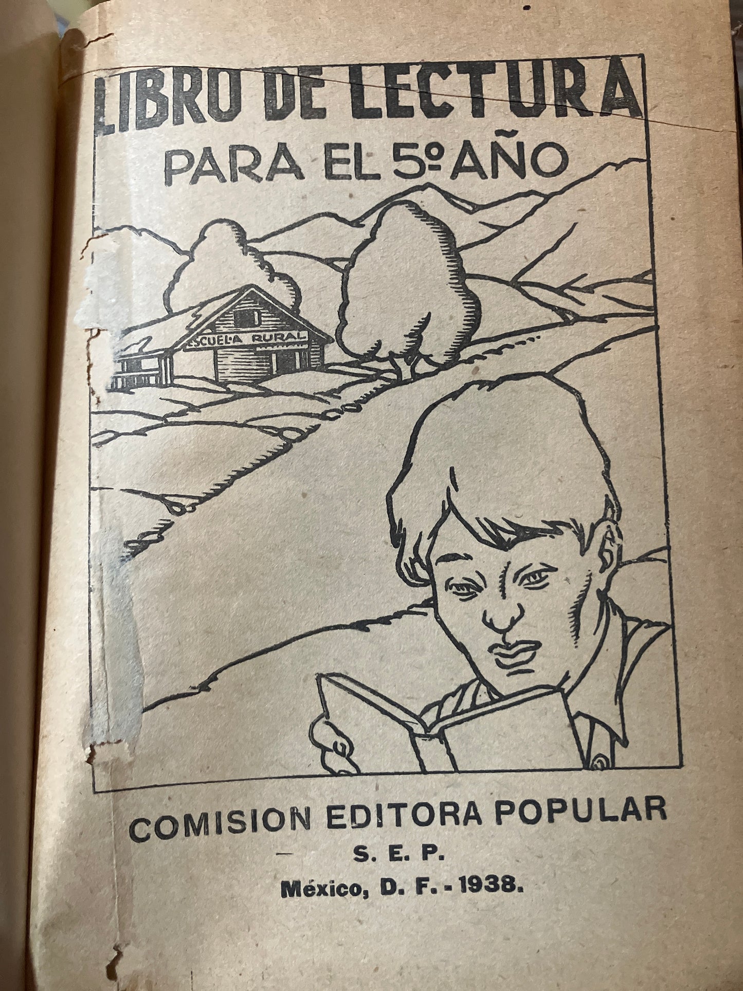 LIBRO DE LECTURA PARA EL QUINTO AÑO 1938 USADO ANTIGUOS ALDAMA
