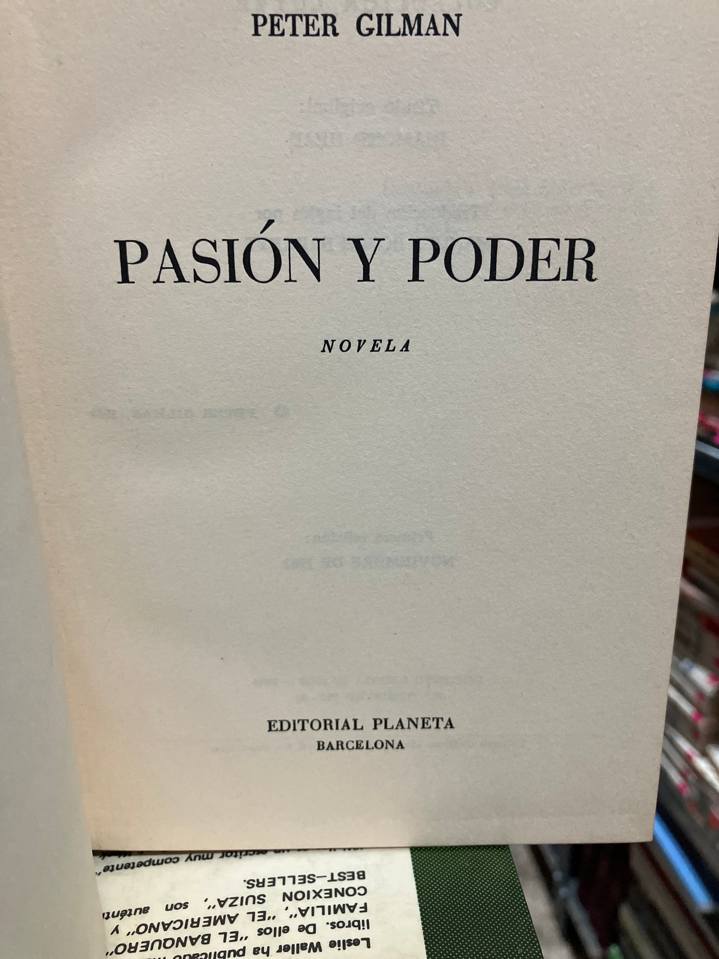 PASIÓN Y PODER POR PETER GILMAN USADO NOVELAS ALDAMA