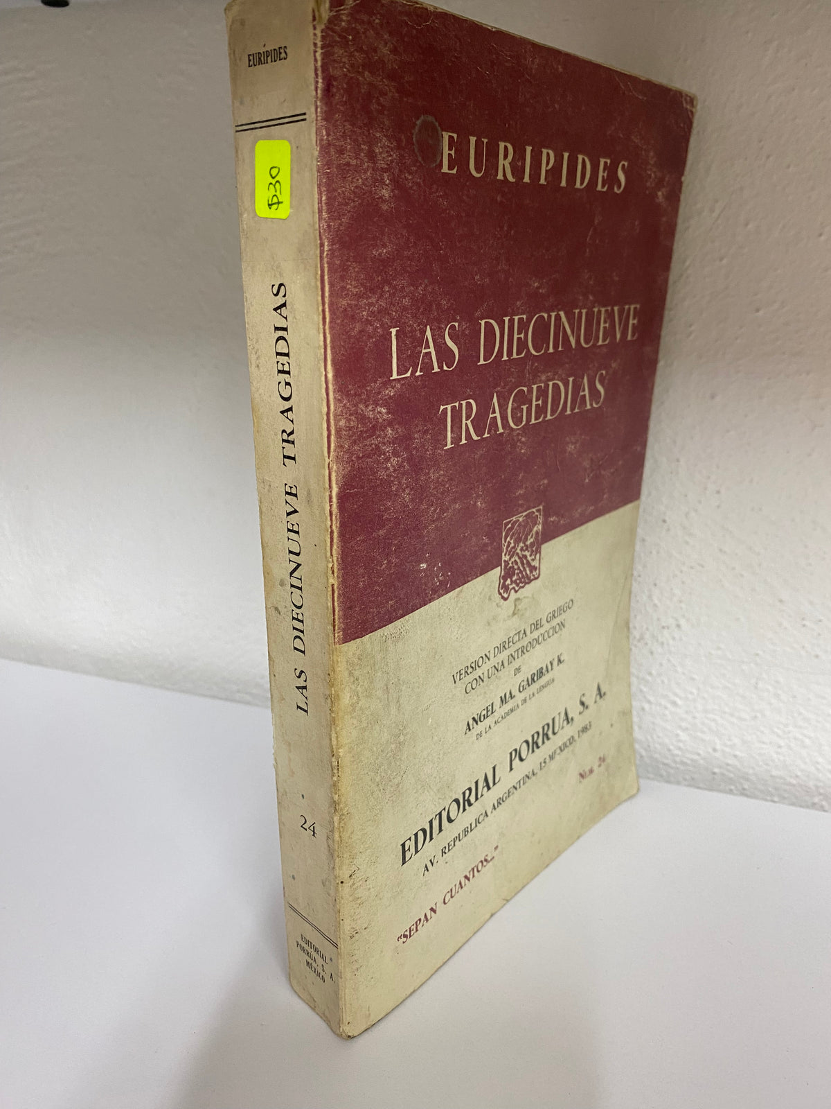 EURIPIDES LA DIECINUEVE TRAGEDIAS USADO NOVELAS JUAREZ 515