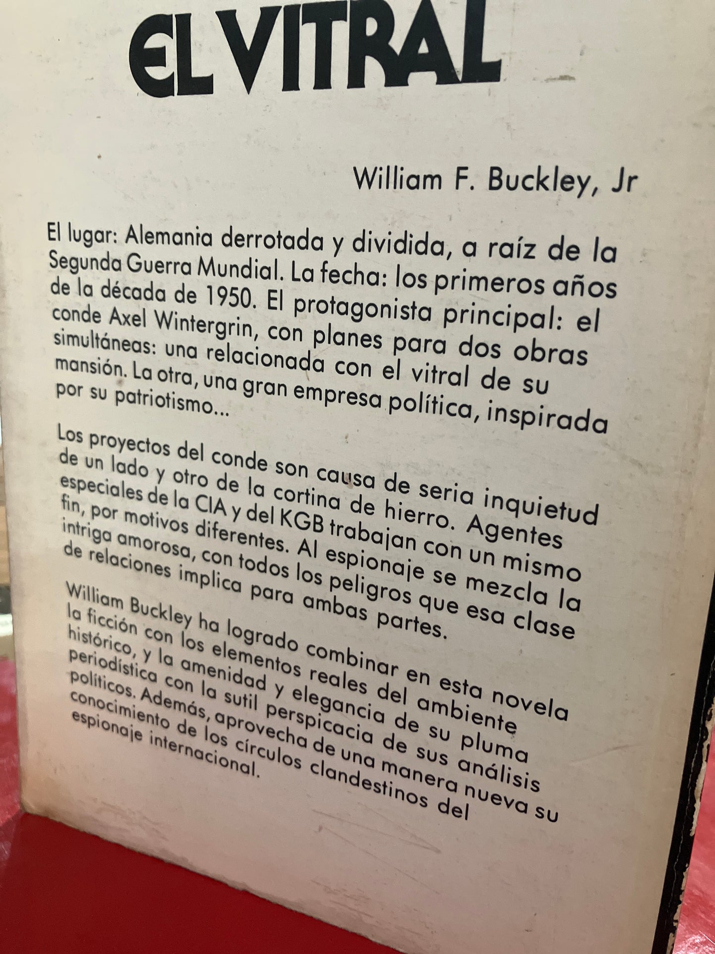 EL VITRAL POR WILIAM F BUCKLEY JR USADO NOVELA ALDAMA