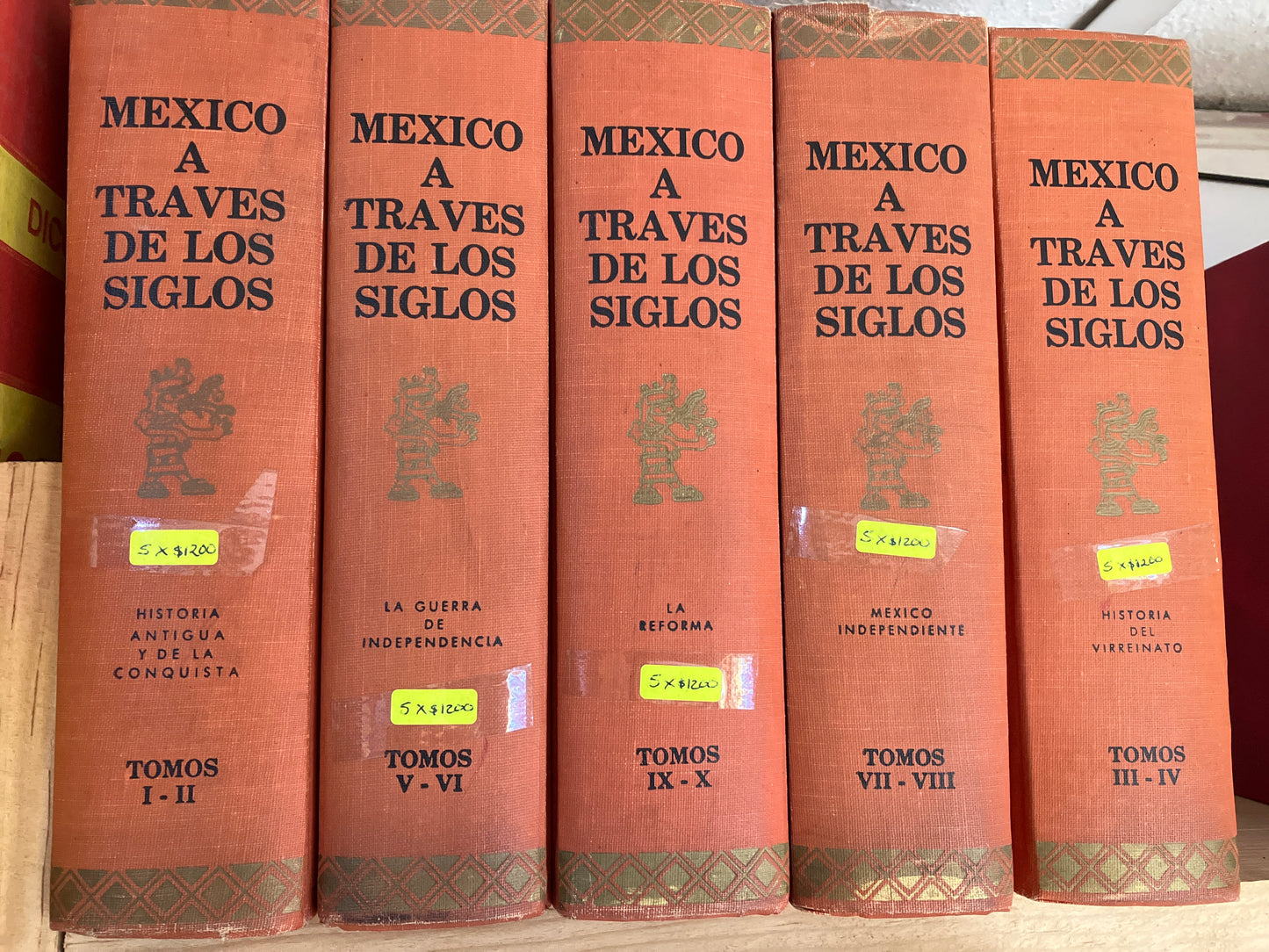 MÉXICO A TRAVÉS DE LOS SIGLOS POR AUTORES VARIOS 5 TOMOS USADO HISTORIA JUAREZ