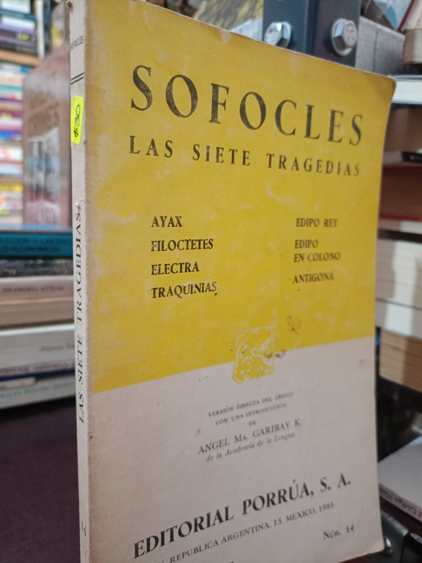 SOFOCLES LAS SIETE TRAGEDIAS USADO SOC.FILO LITERARIO 305