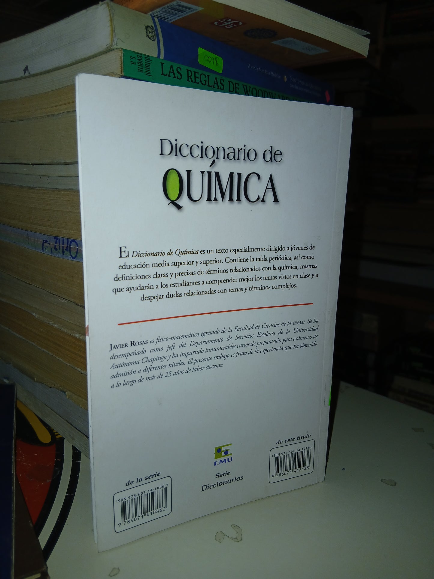 DICCIONARIO DE QUÍMICA POR JAVIER ROSAS USADO QUÍMICA LITERARIO 207