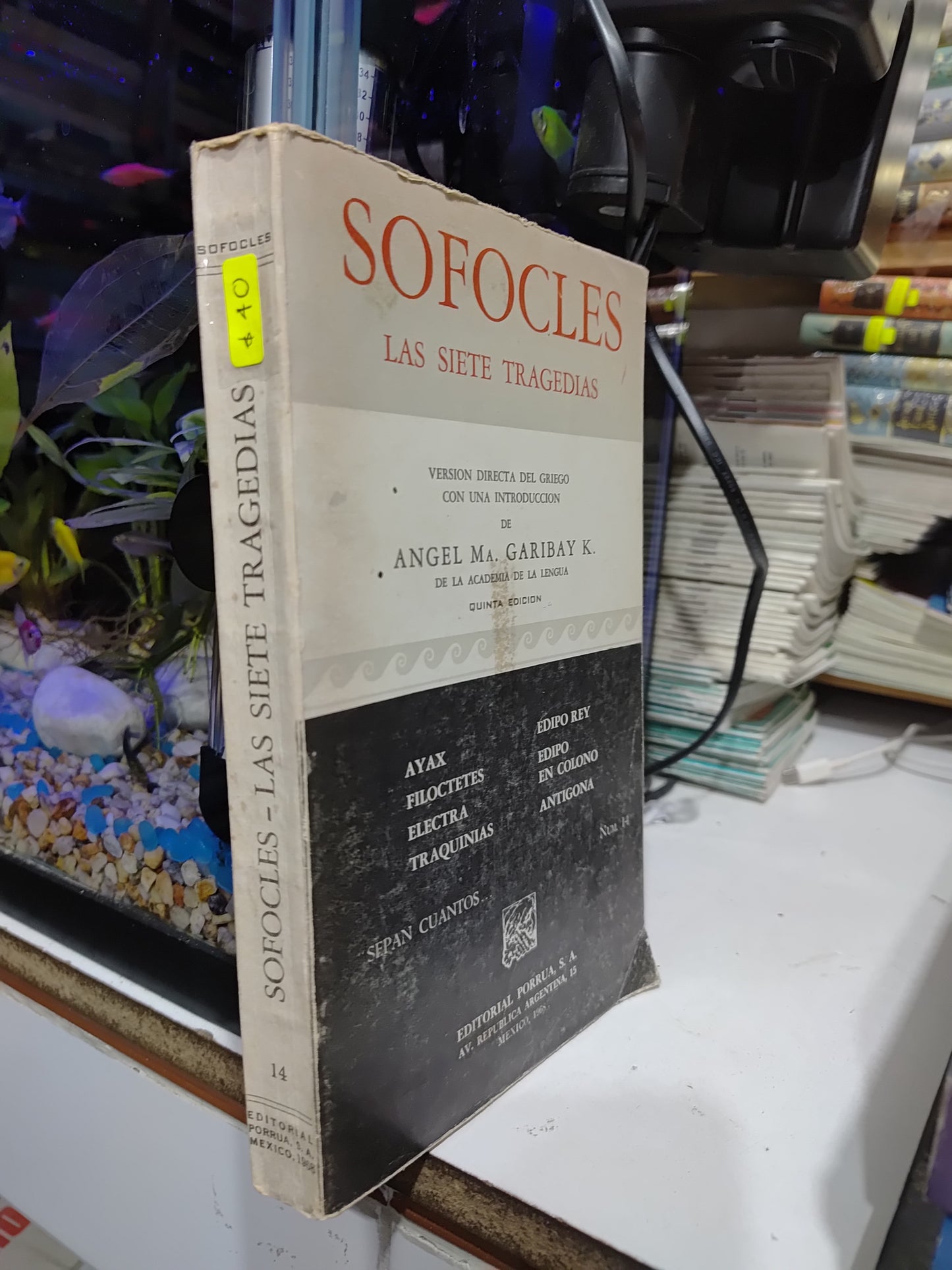 SOFOCLES LAS SIETE TRAGEDIAS POR ANGEL M. GARIBAY USADO NOVELAS JUAREZ