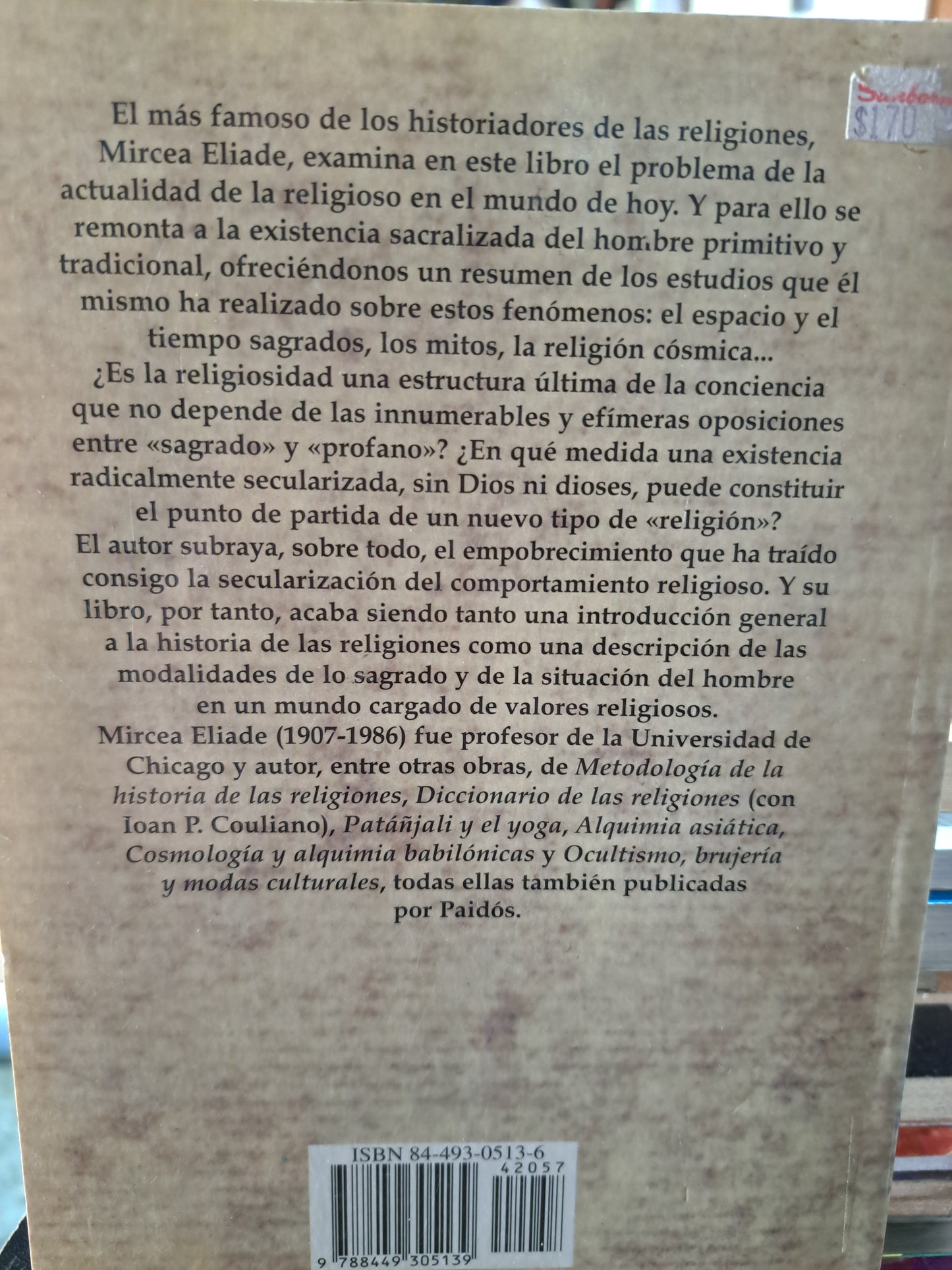 LO SAGRADO Y LO PROFANO  MIRCEA ELIADE USADO MASONERÍA ALDAMA