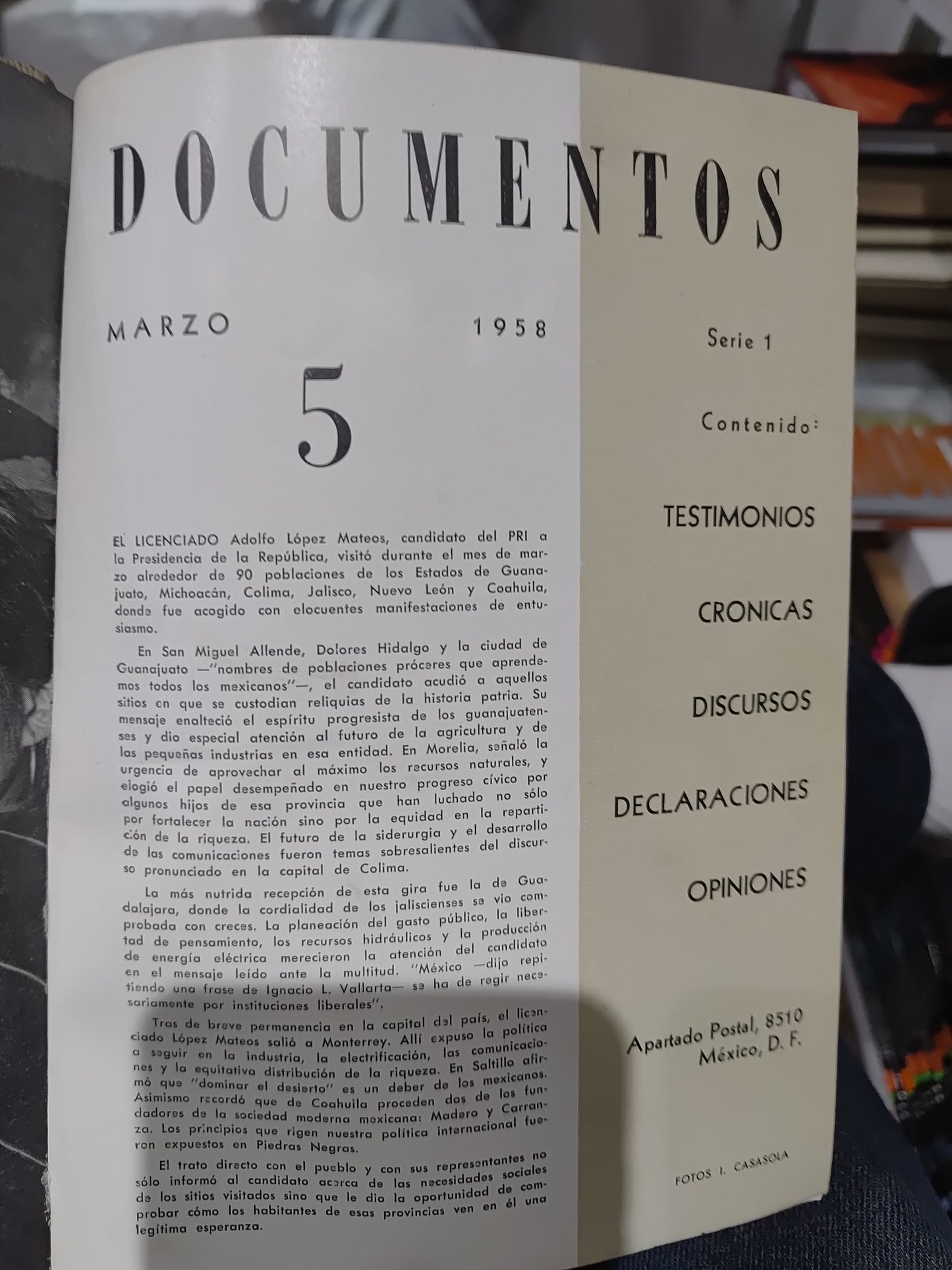 CAMPAÑA PRESIDENCIAL DE ADOLFO LOPEZ MATEOS 5 USADO HISTORIA JUAREZ 515